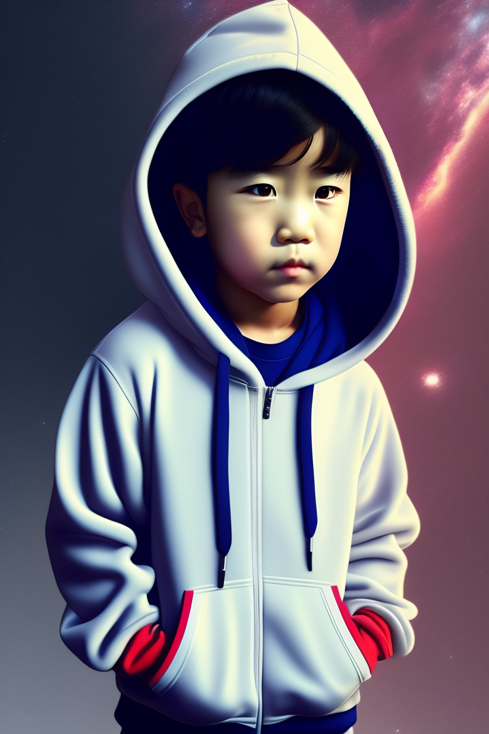 Lexica Boy wearing hoodie anime style