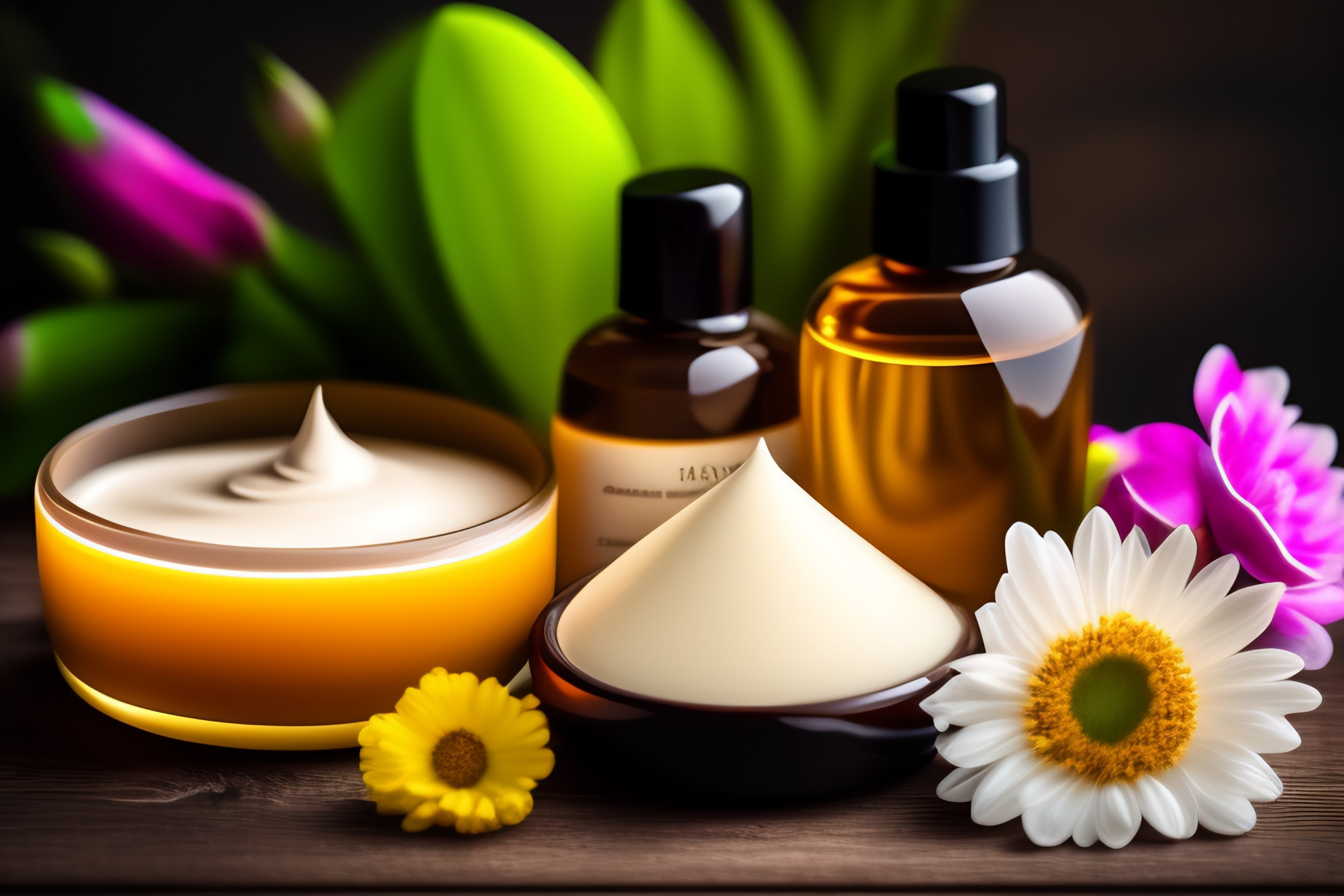 Lexica - Iphones photo of natural cosmetics, flowes, serum, cream ...