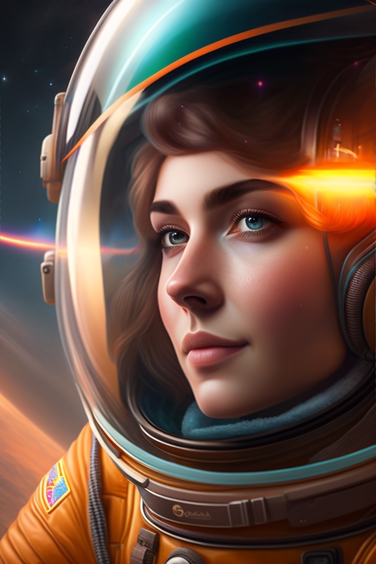 Lexica - Professional portrait of Rachel derocher as an astronaut, an ...