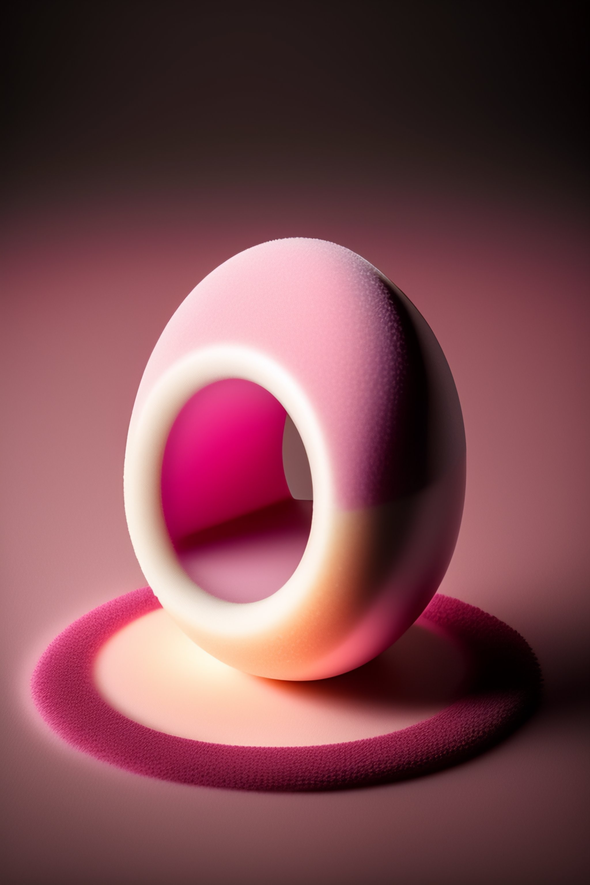 Lexica - Close up shot of a make-up sponge oval round that is light ...
