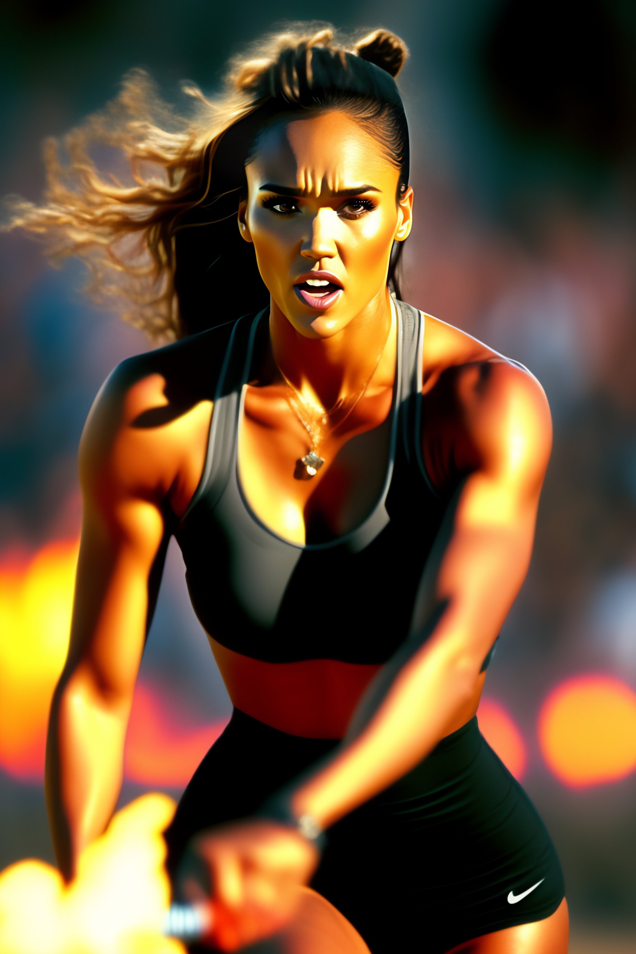 Lexica - An action photo as if jessica alba would have played the rambo ...