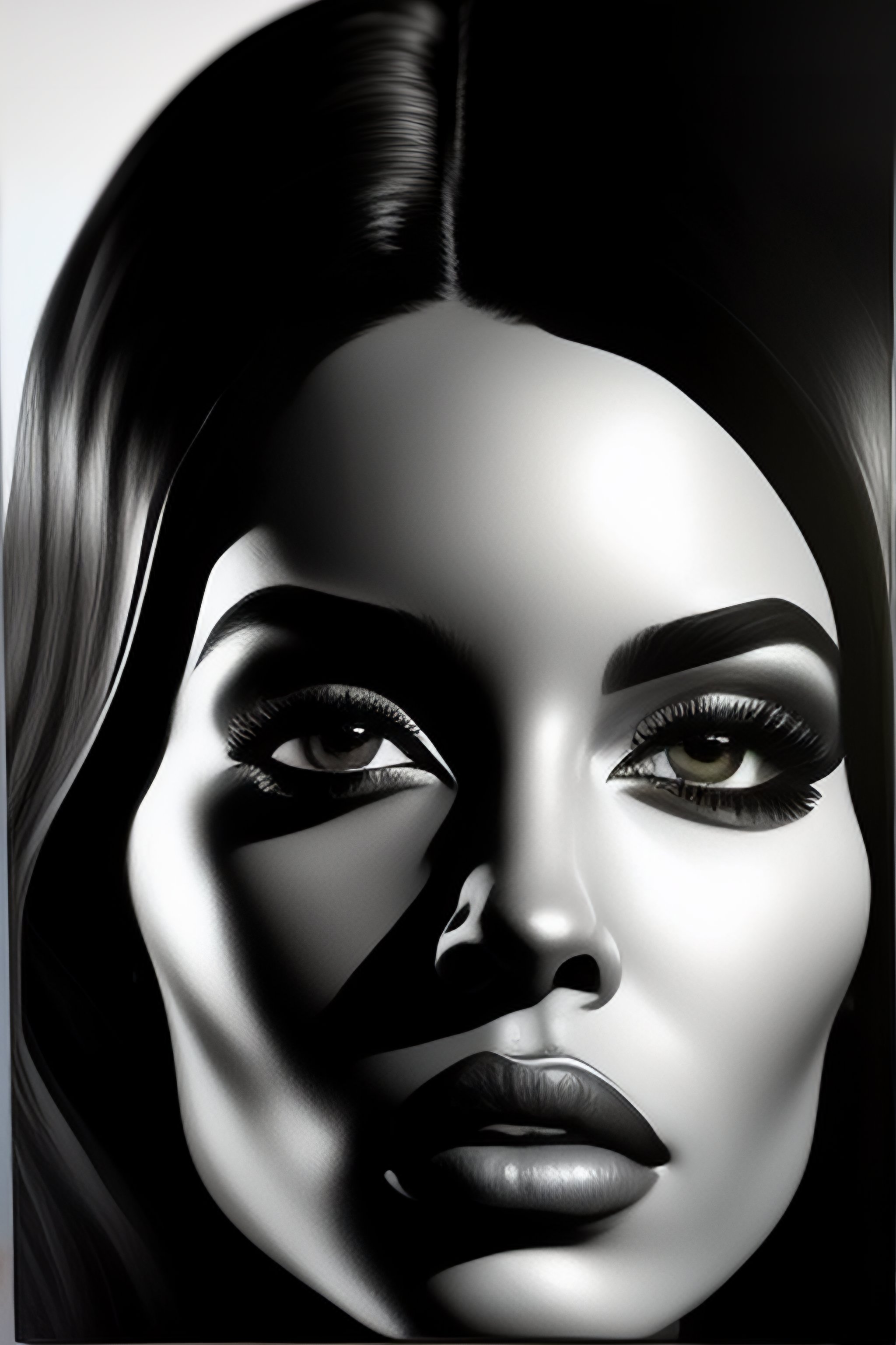 pop art portrait black and white