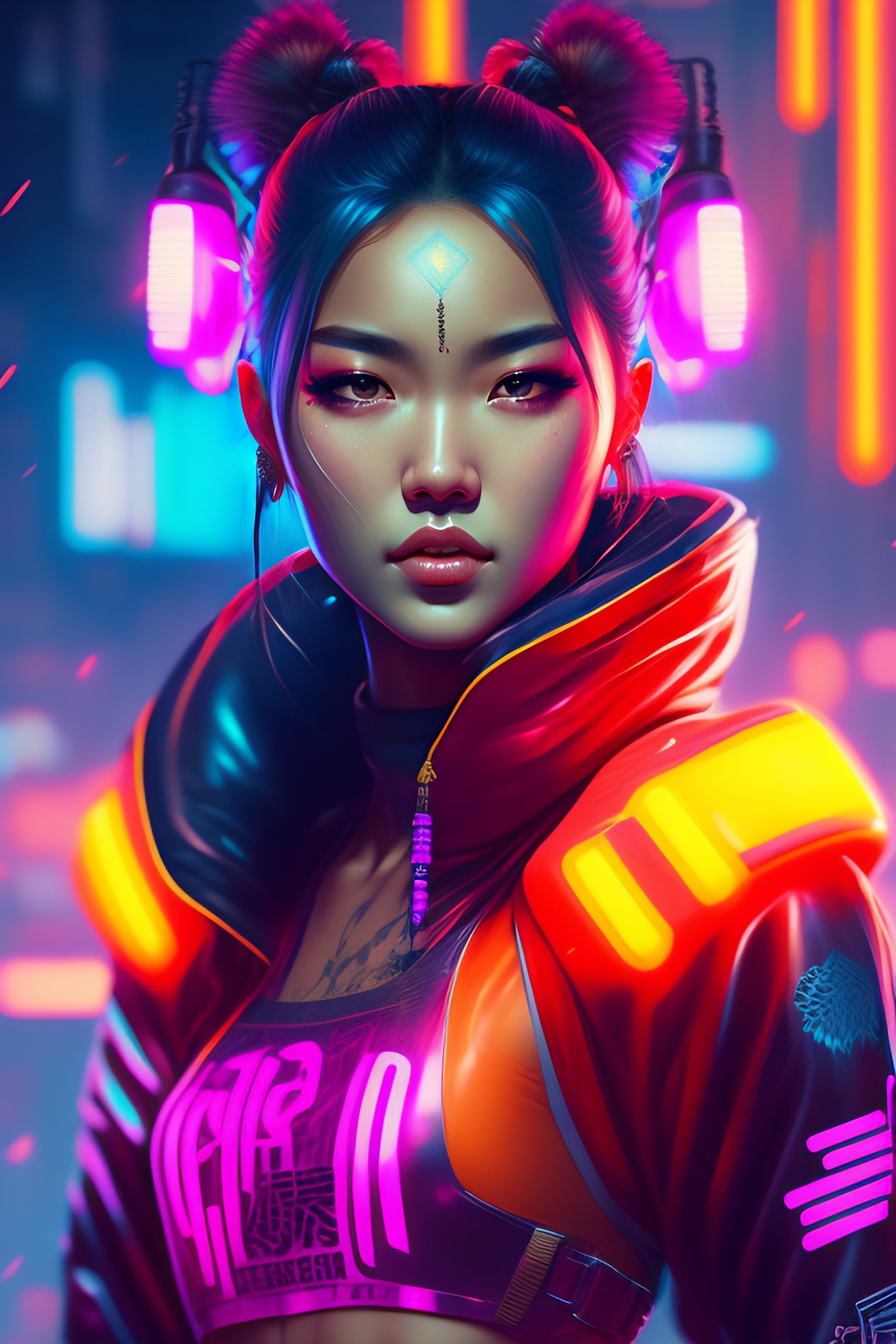 Lexica - Detailed portrait Neon boxer Girl, cyberpunk futuristic neon ...