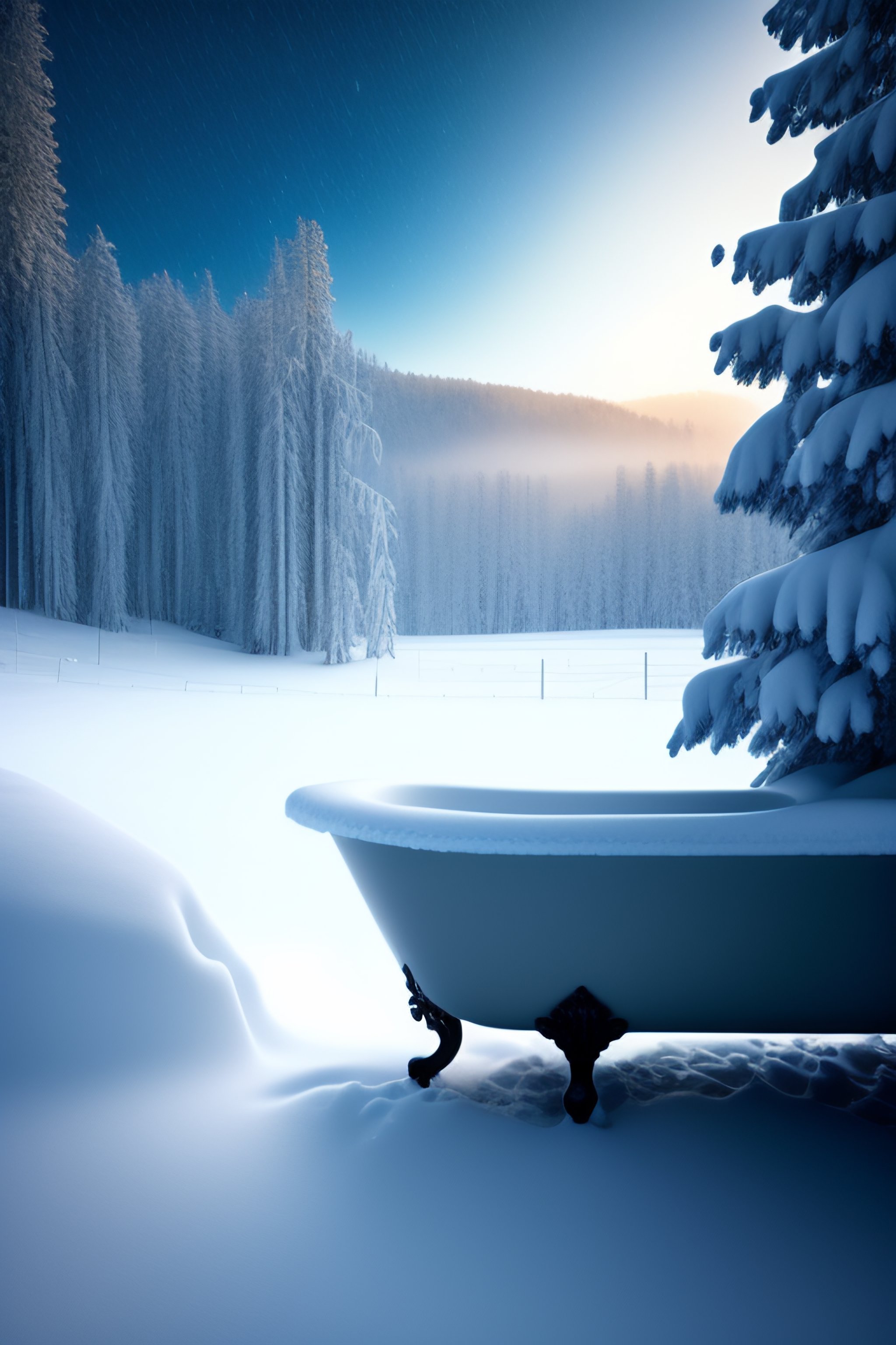Lexica - Bathroom winter with snow capture iphone