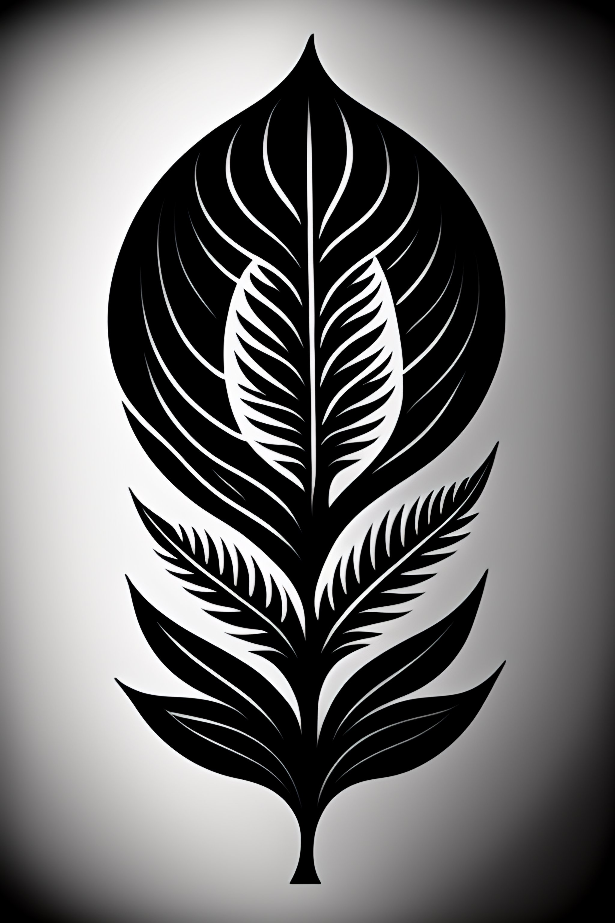 Lexica - Tattoo design, single leaf simple design on white background ...