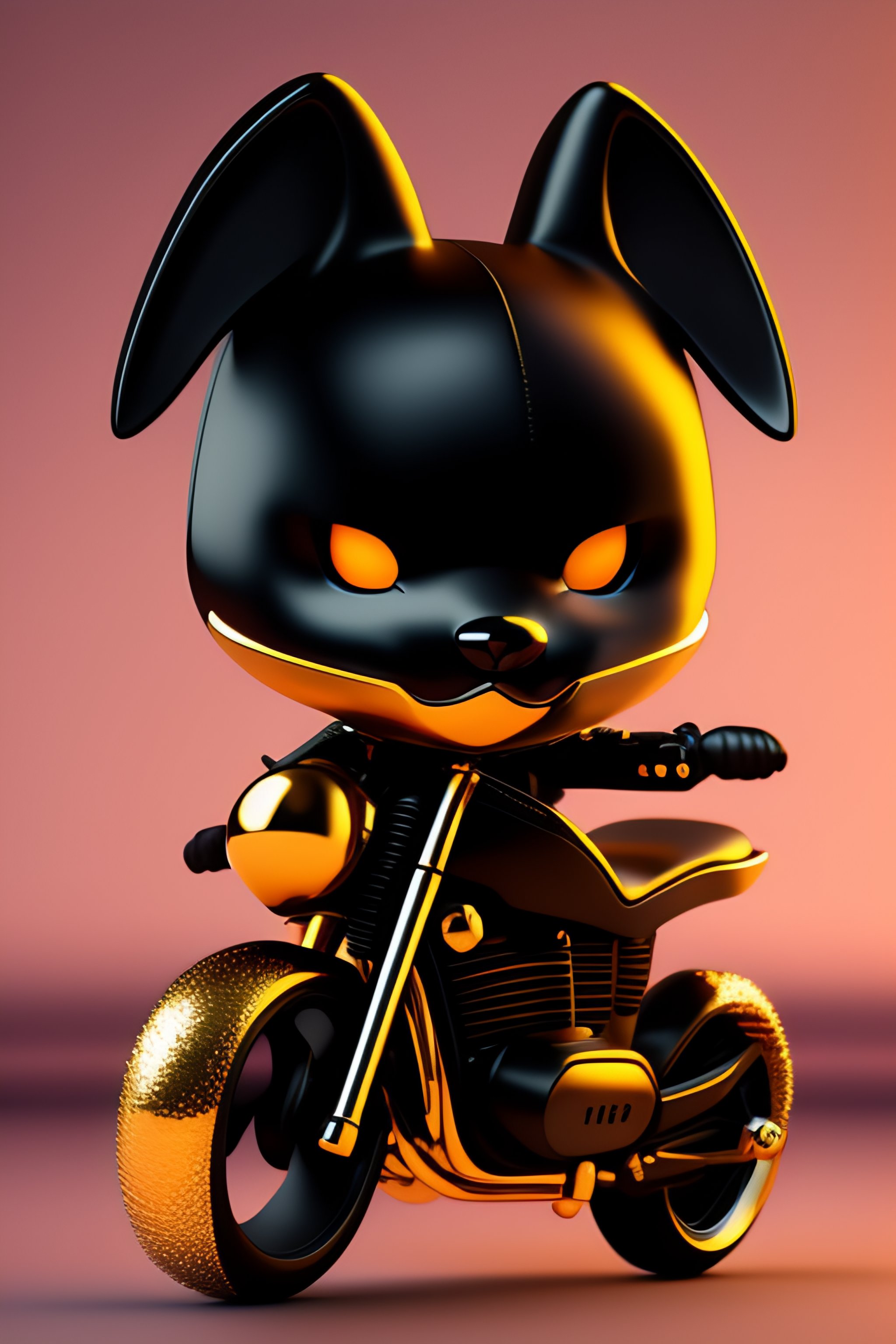 Lexica - Cartoon Black Humanoid Rabbit with large white eyes leather ...