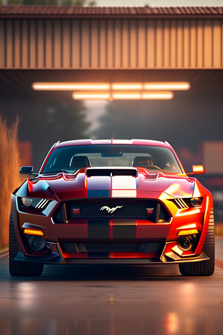 Lexica - Mechanized garrage, ford mustang, dodge charger, hummer ...