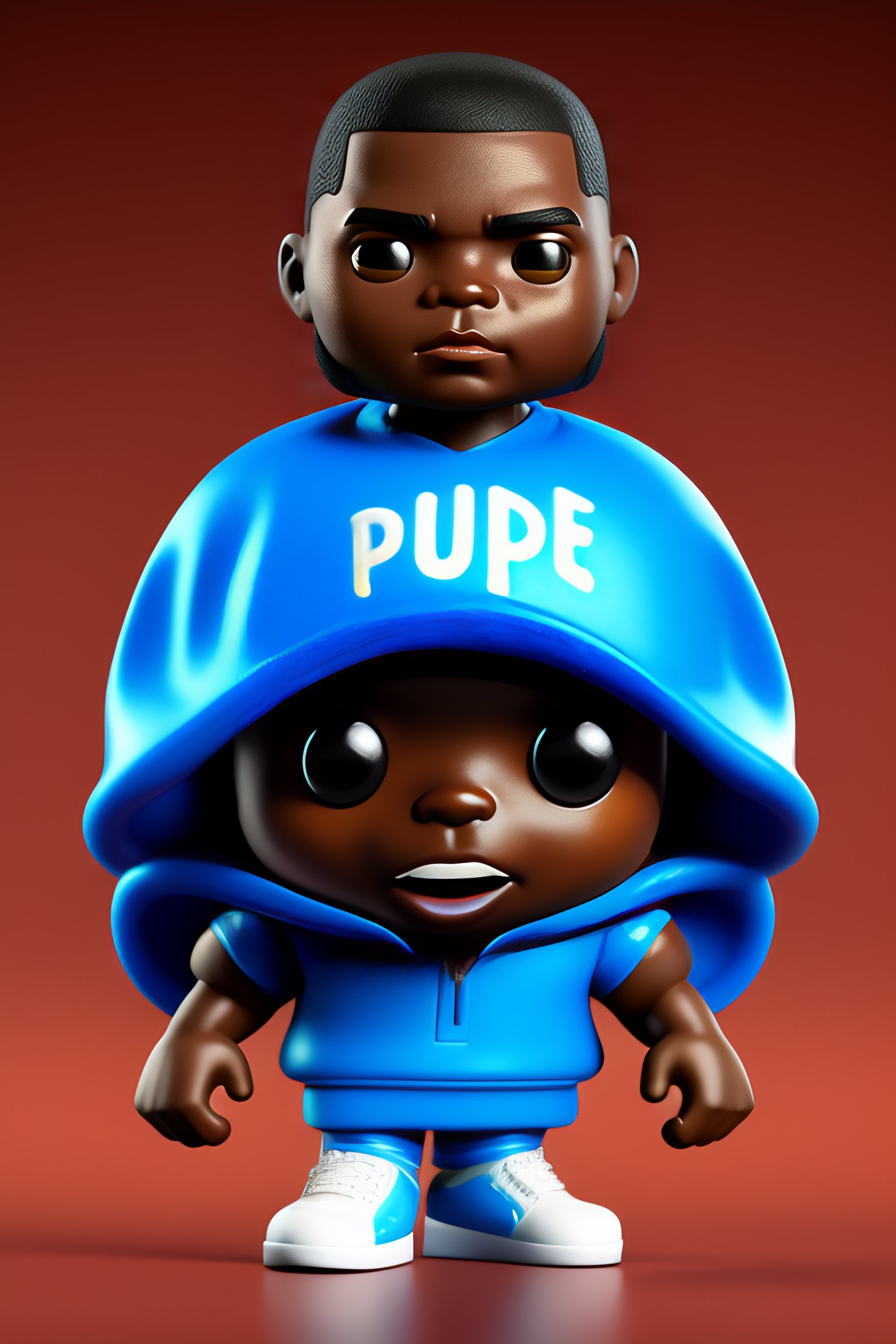 Lexica - 3d render of funko pop rappers light guy blue eyes a little ...