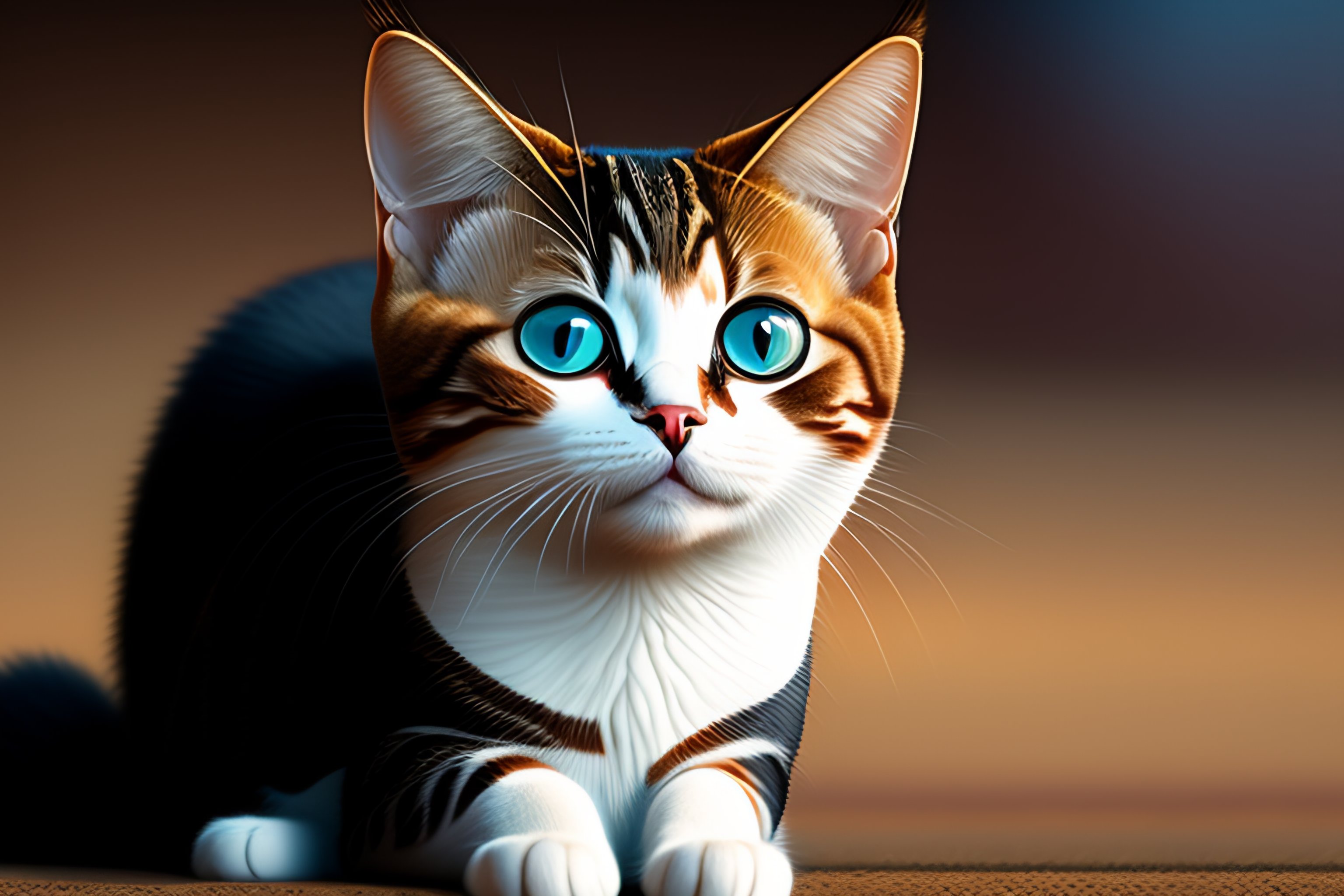 Cartoon Cat With Big Eyes