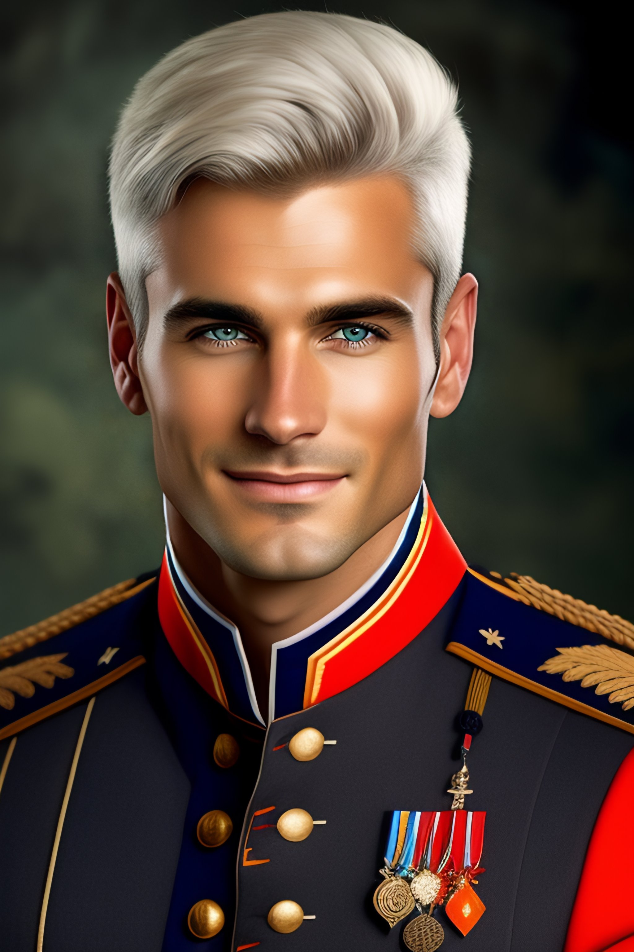 Lexica protrait of a man in his 20s young attractive grey hair