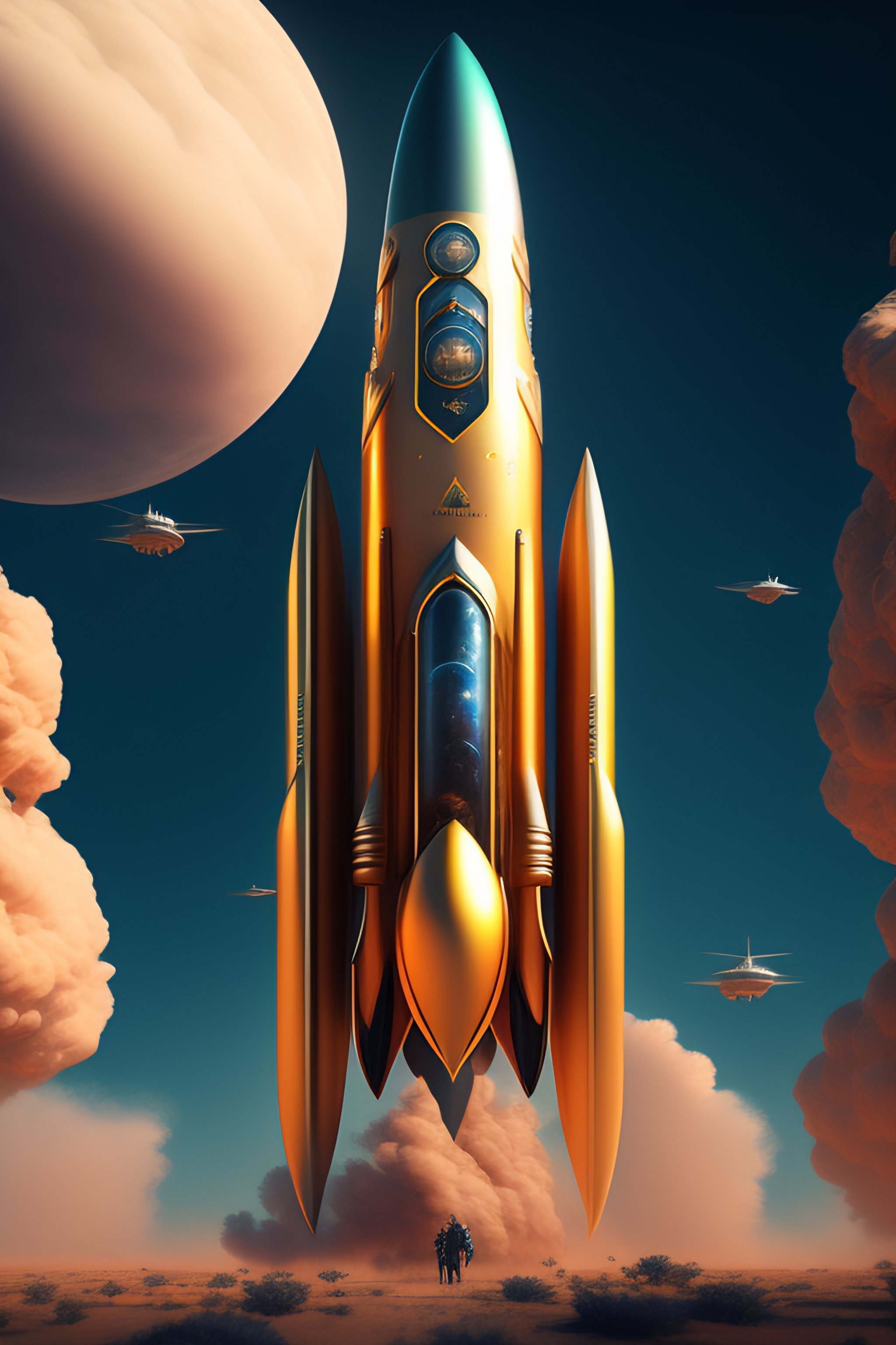 Lexica - Rocket in 3d style, fantasy, dreamlike, surrealism, trending ...