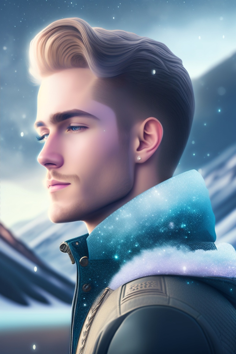 Lexica - A young man in a portrait, his face peaceful and serene. he is ...