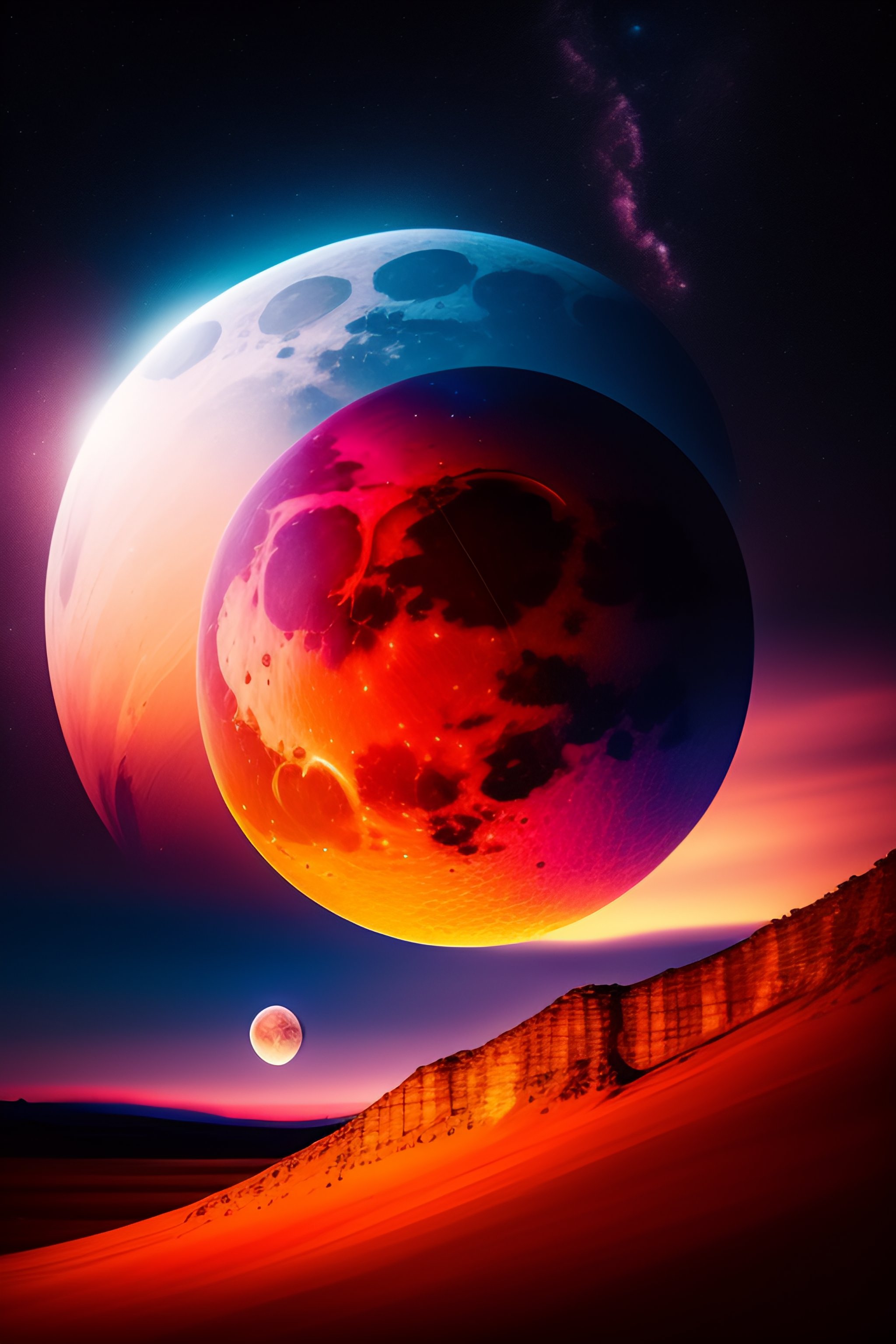 lexica-a-blood-moon-on-a-starry-sky-with-a-shooting-star-passing-nearby