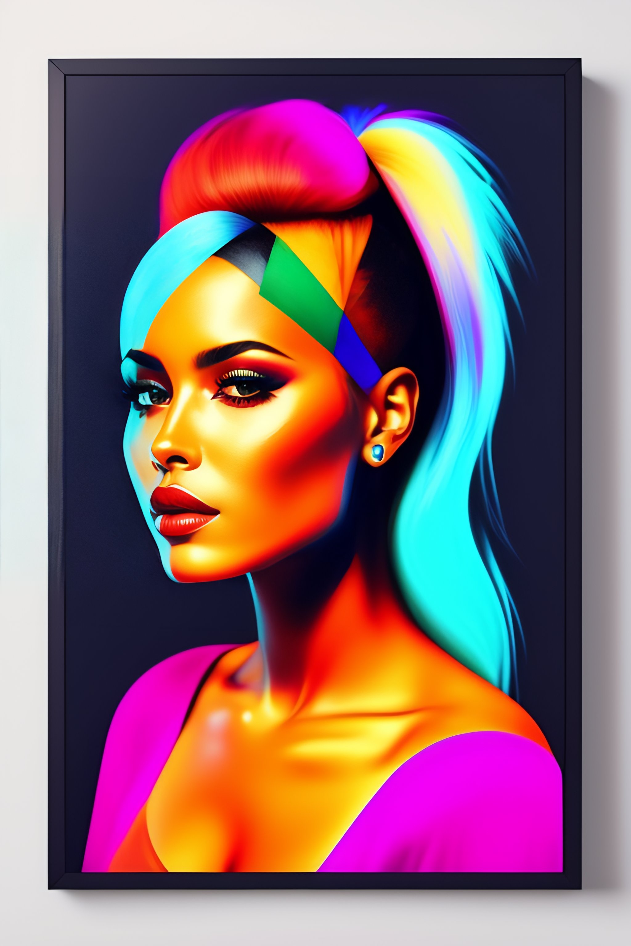 Lexica - Flat design, Portrait of a punk girl from abstract lines