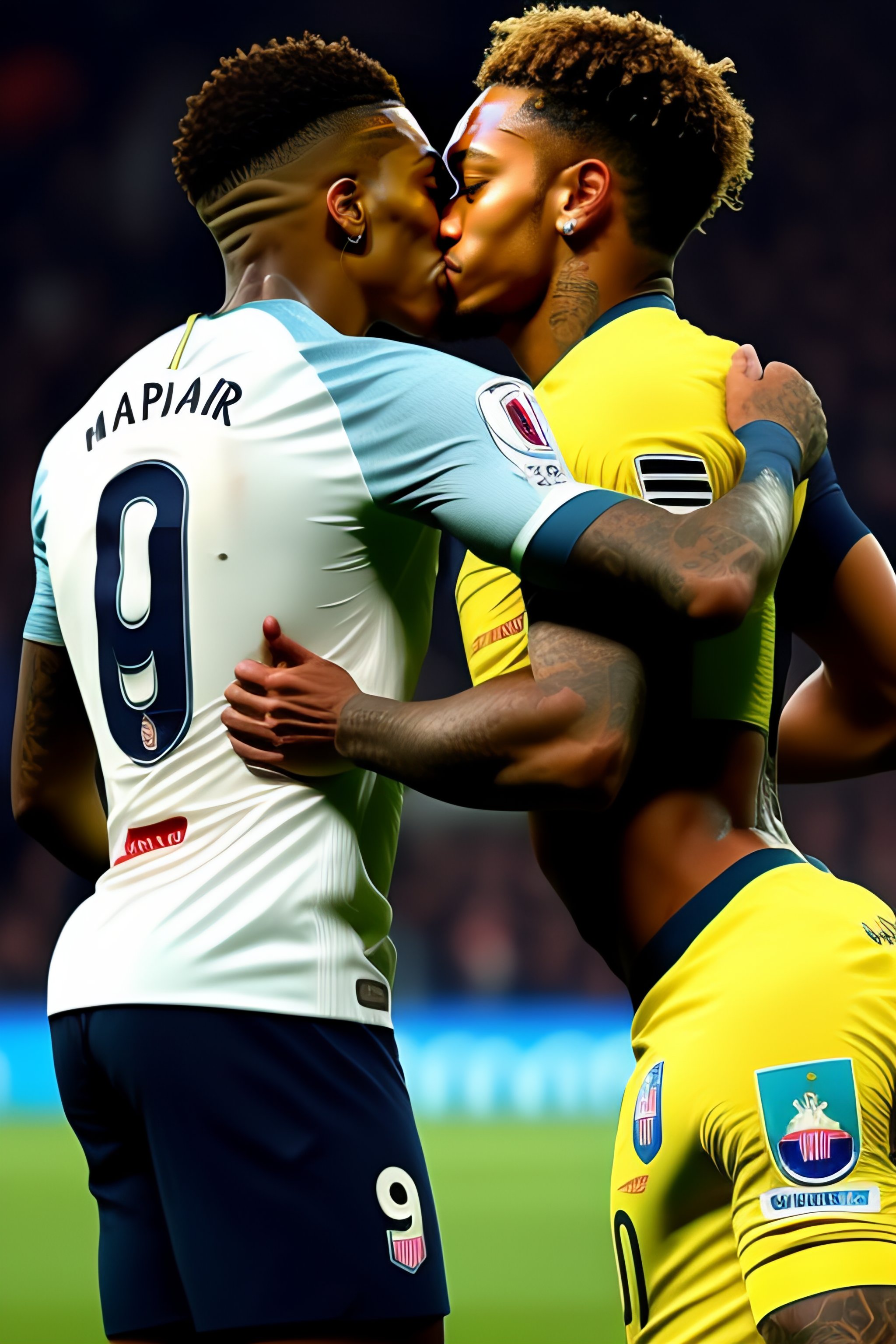 Lexica Mbappé And Neymar Kissing