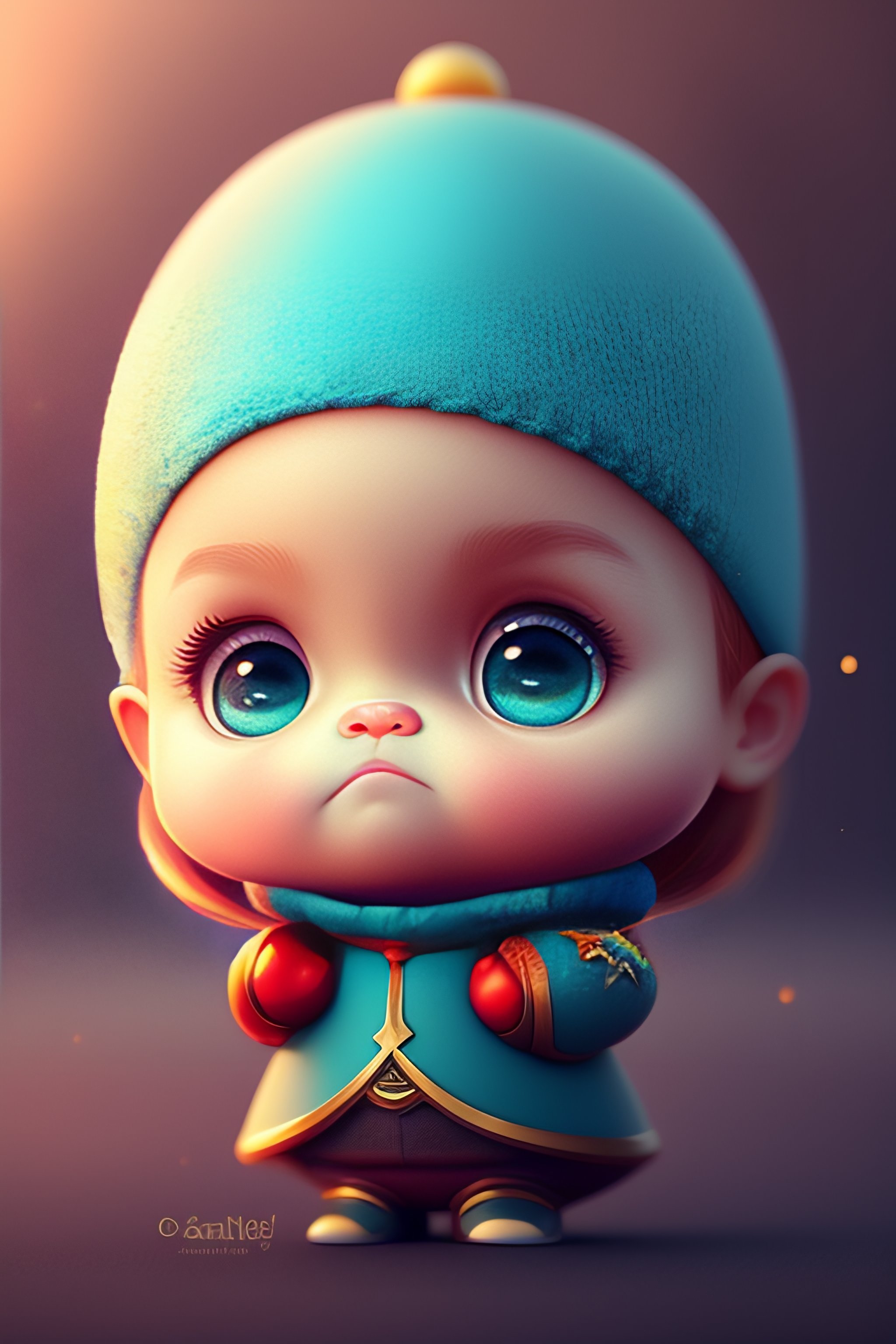 Lexica - Cute and adorable and grumpy cartoon baby, fantasy, dreamlike ...