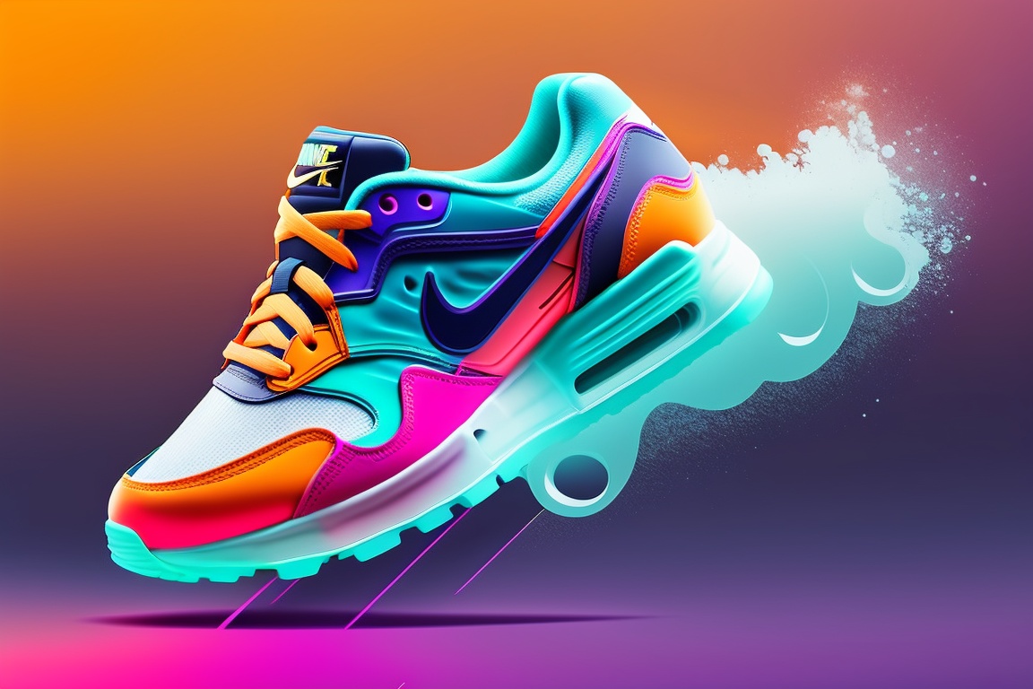 Lexica - Vector image of a nike air, gradient background, splash of ...