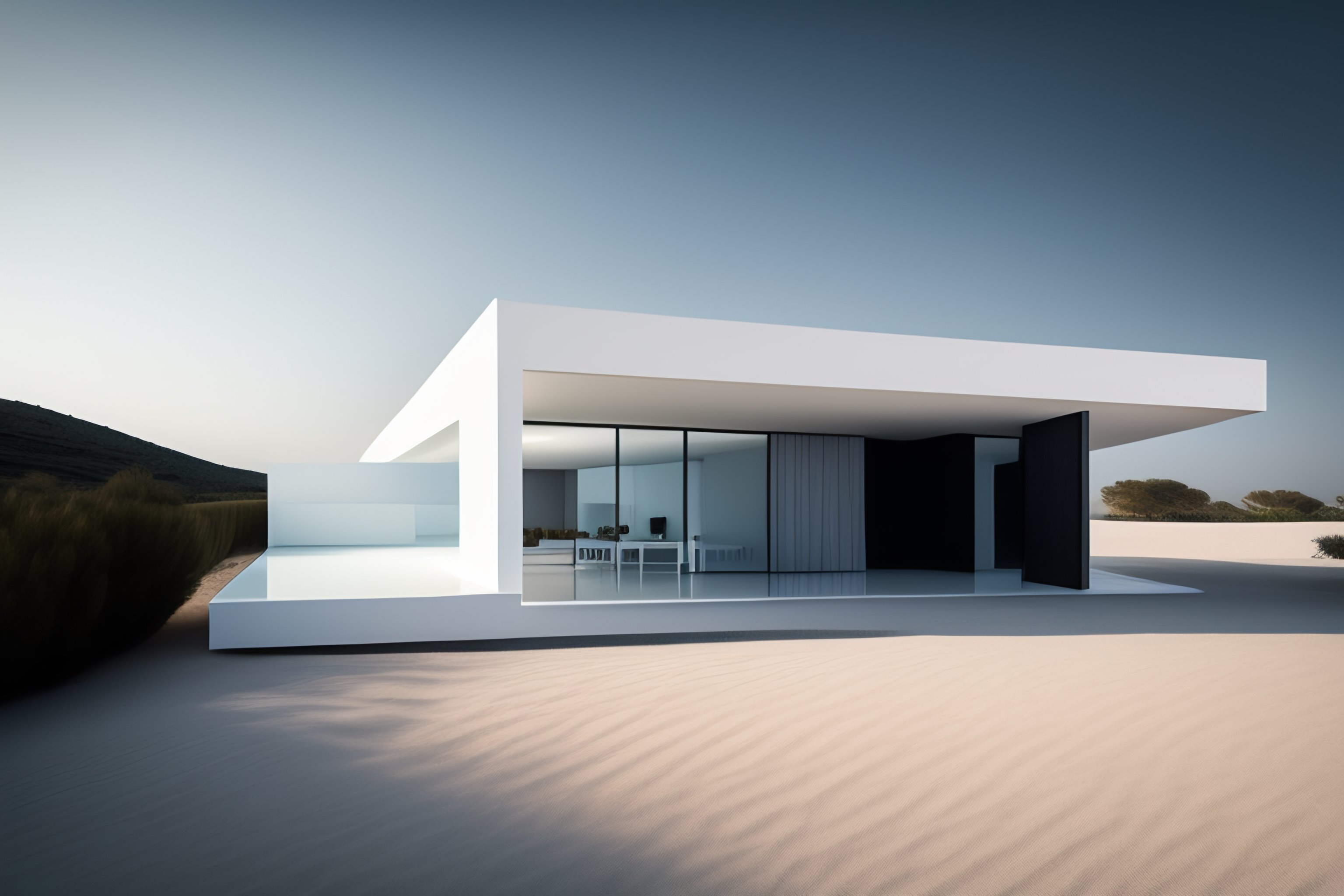 Lexica White Architecture Of Minimal House By Fran Silvestre Arquitectos Sunset