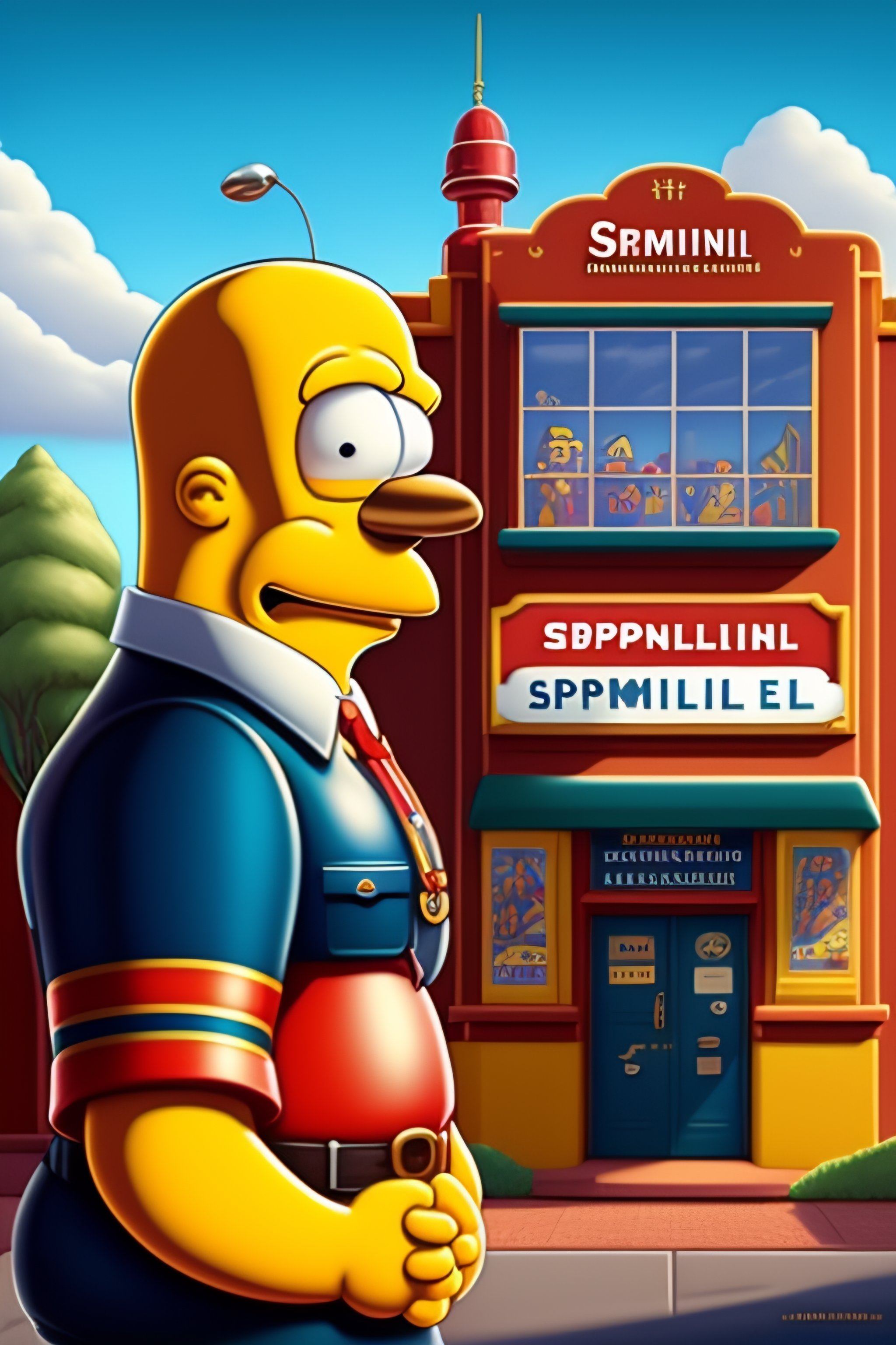 Lexica - Portrait of the Springfield with the Simpsons