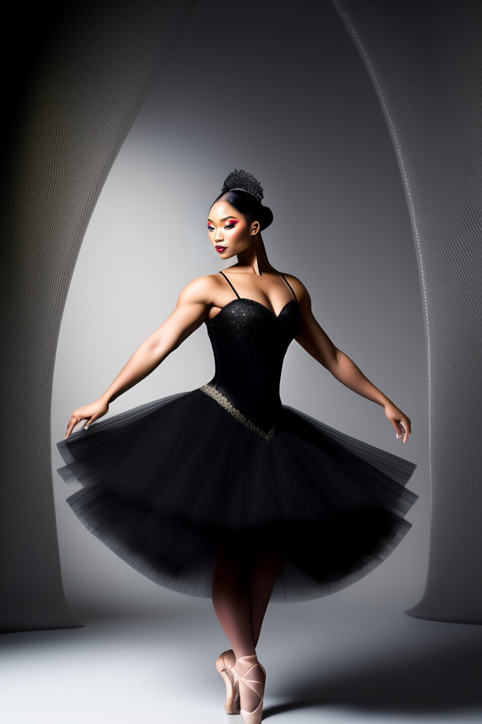 Lexica - Ballerina ballet, full-figured dancing ballerina, in a black ...