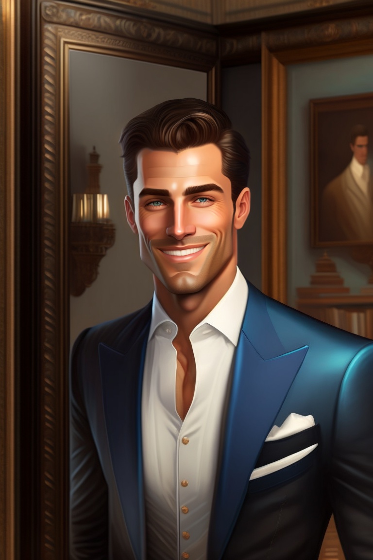 Lexica - The face of a handsome man with bronze skin, short black hair ...