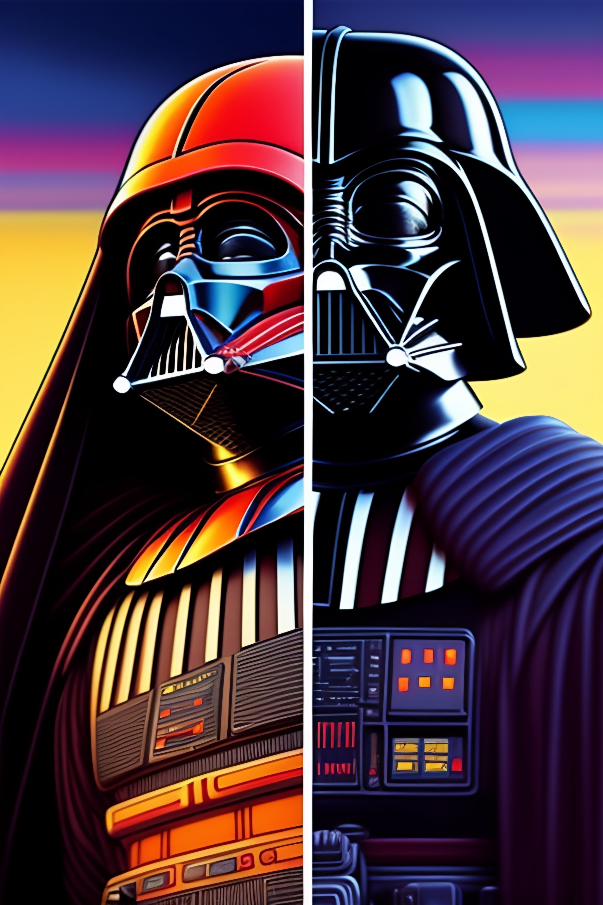 Lexica - Stylish Darth Vader in the style of 90's vintage anime ...