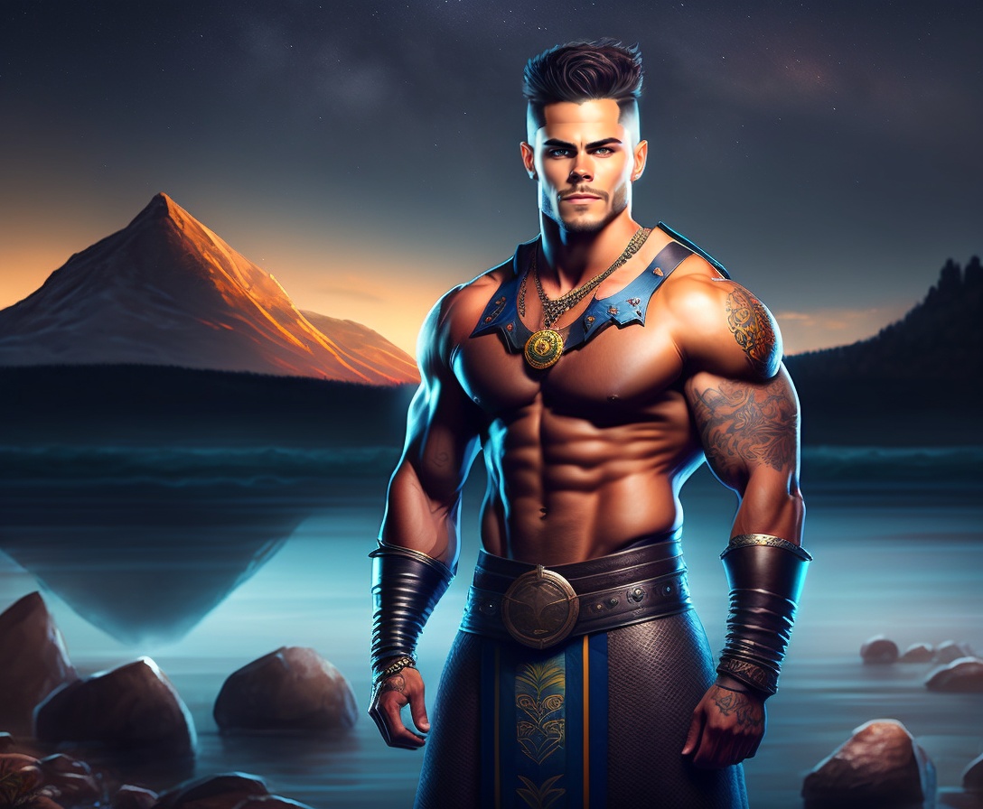 Lexica - Portrait of Dylan O’Brien muscular, viking dress, tattoos ...