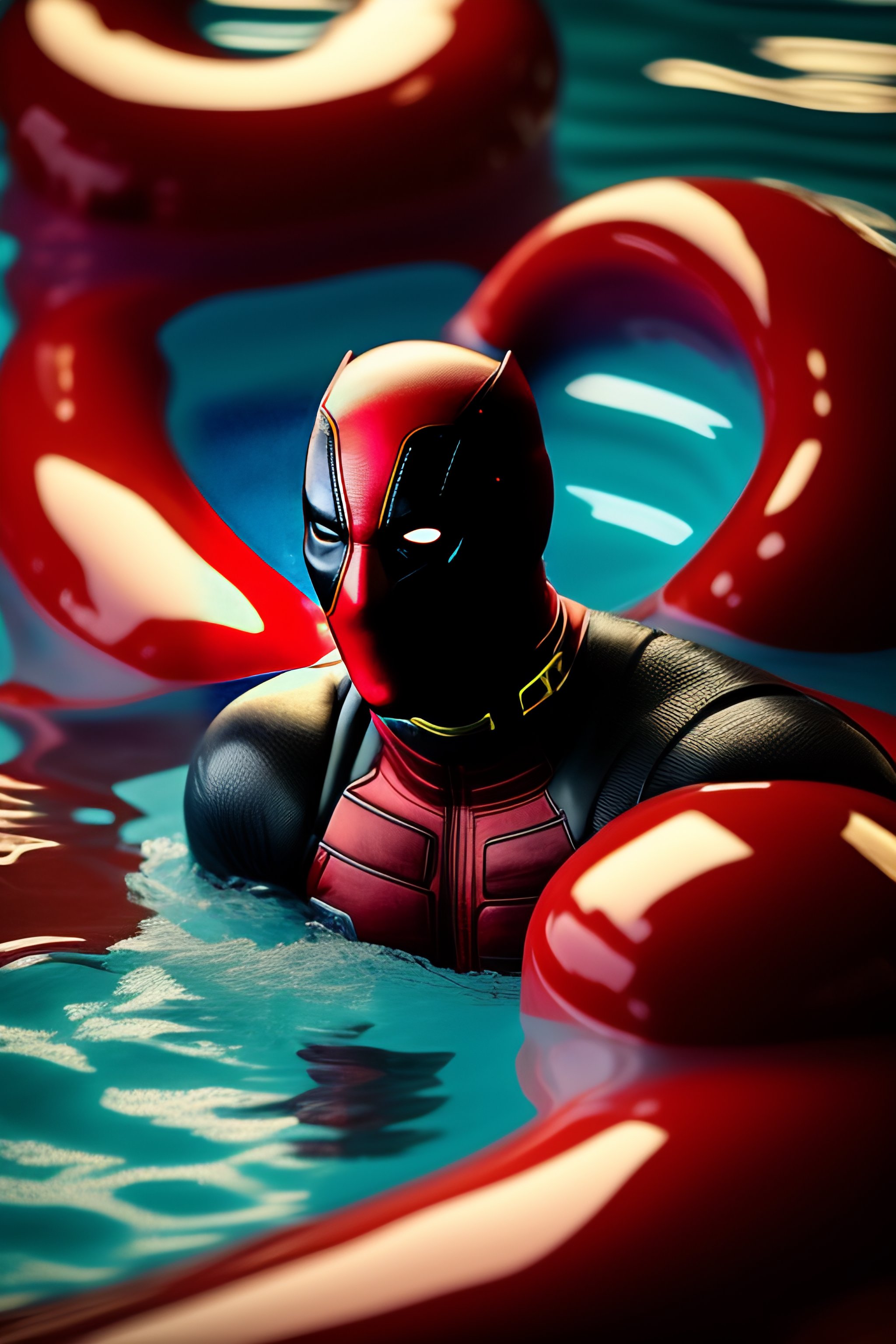 Lexica - Deadpool in a pool.