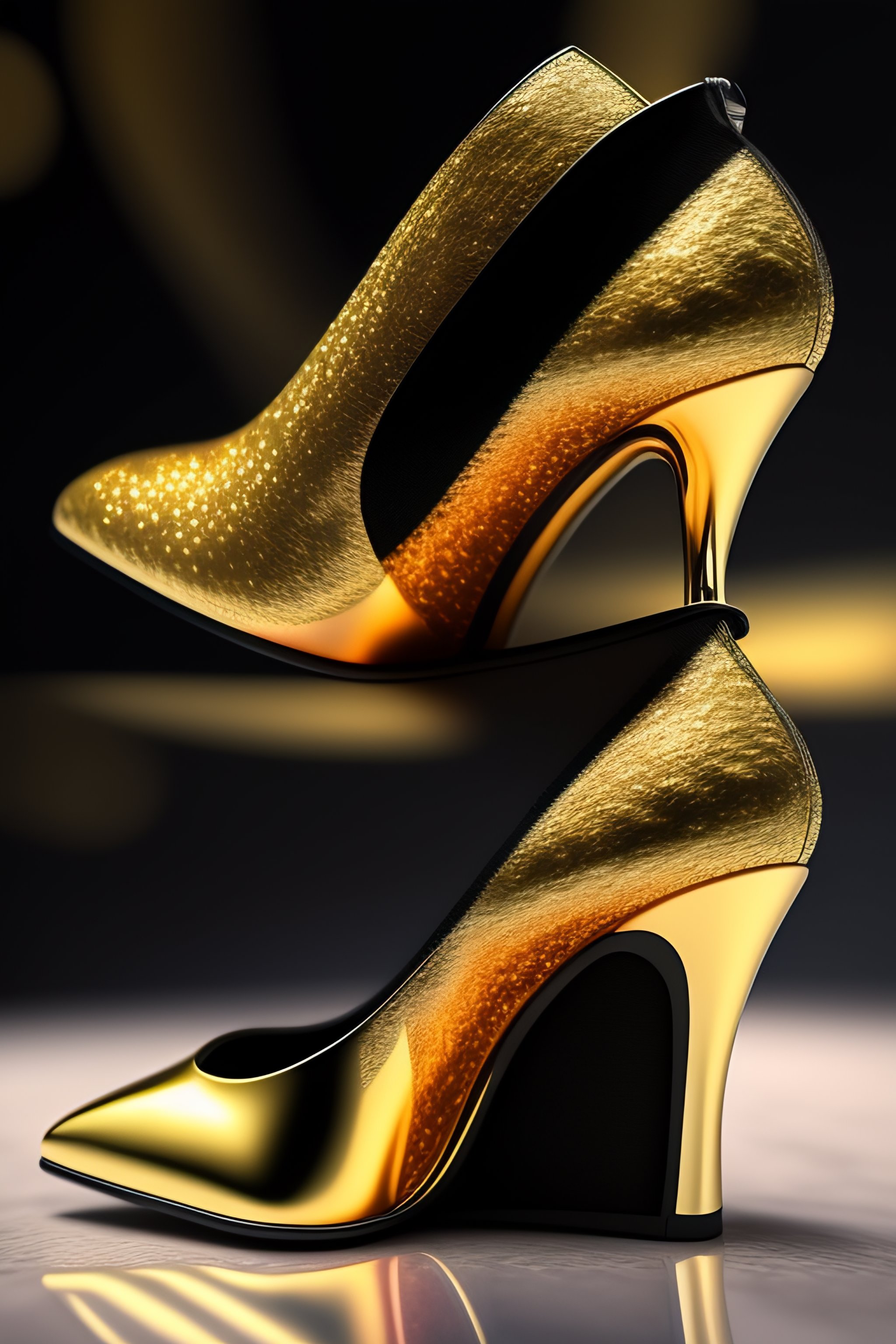 Lexica a haute couture shoes hight heels in two color black and gold