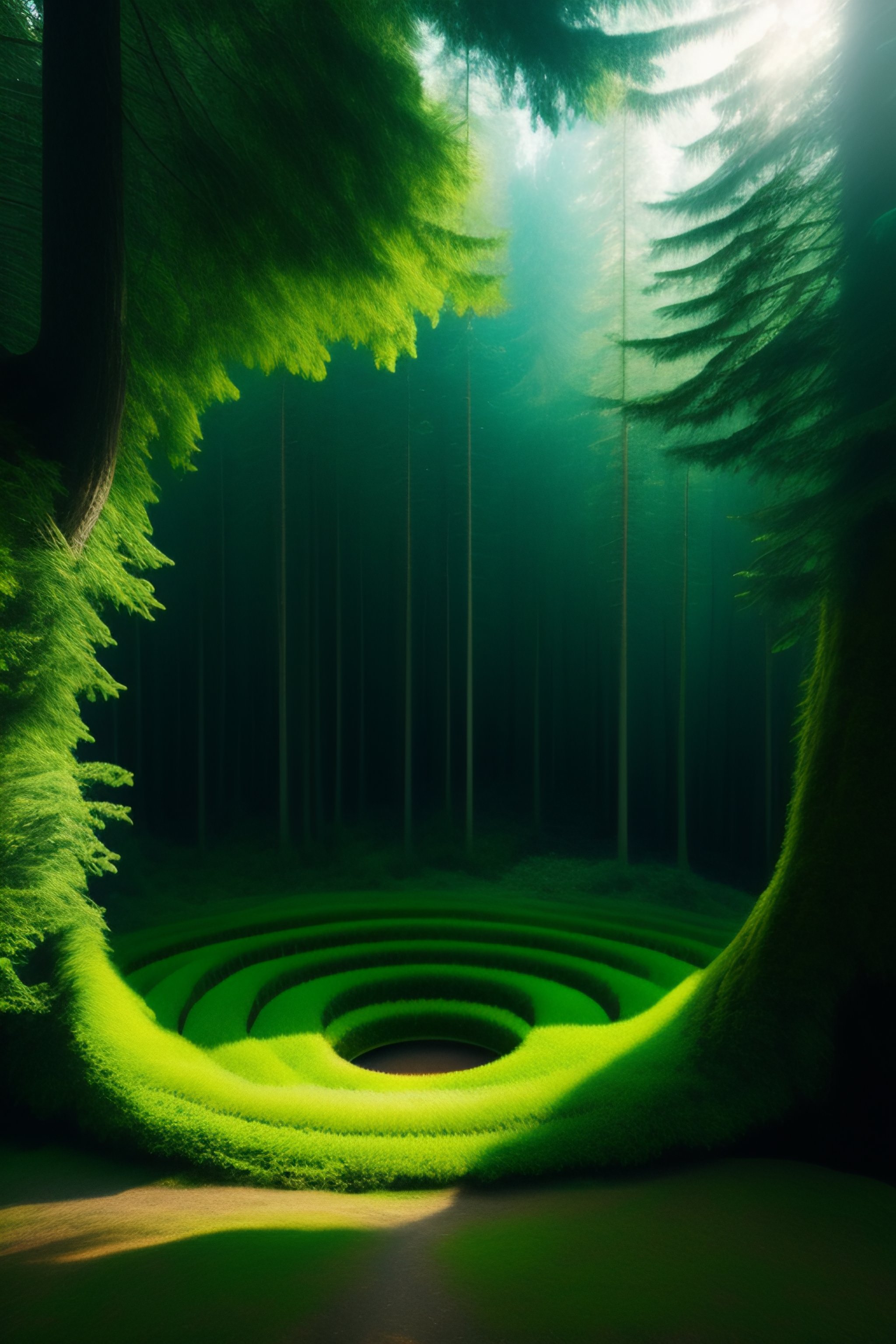 Lexica - A circle with a deep green forest inside