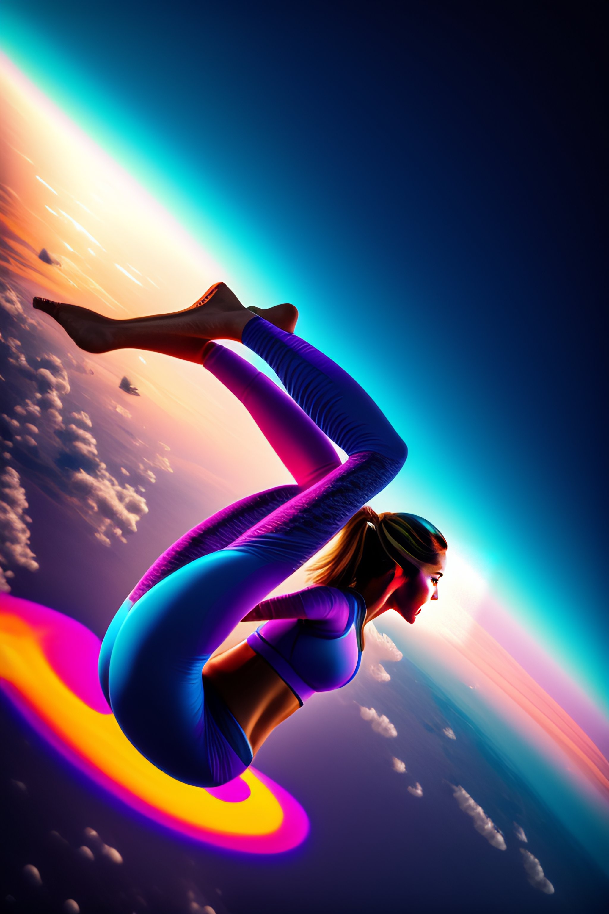 Lexica - Body shot of woman in tight yoga pants, detailed,intricate, full  of colour, cinematic lighting, focused, extreme details, cinematic,  masterp