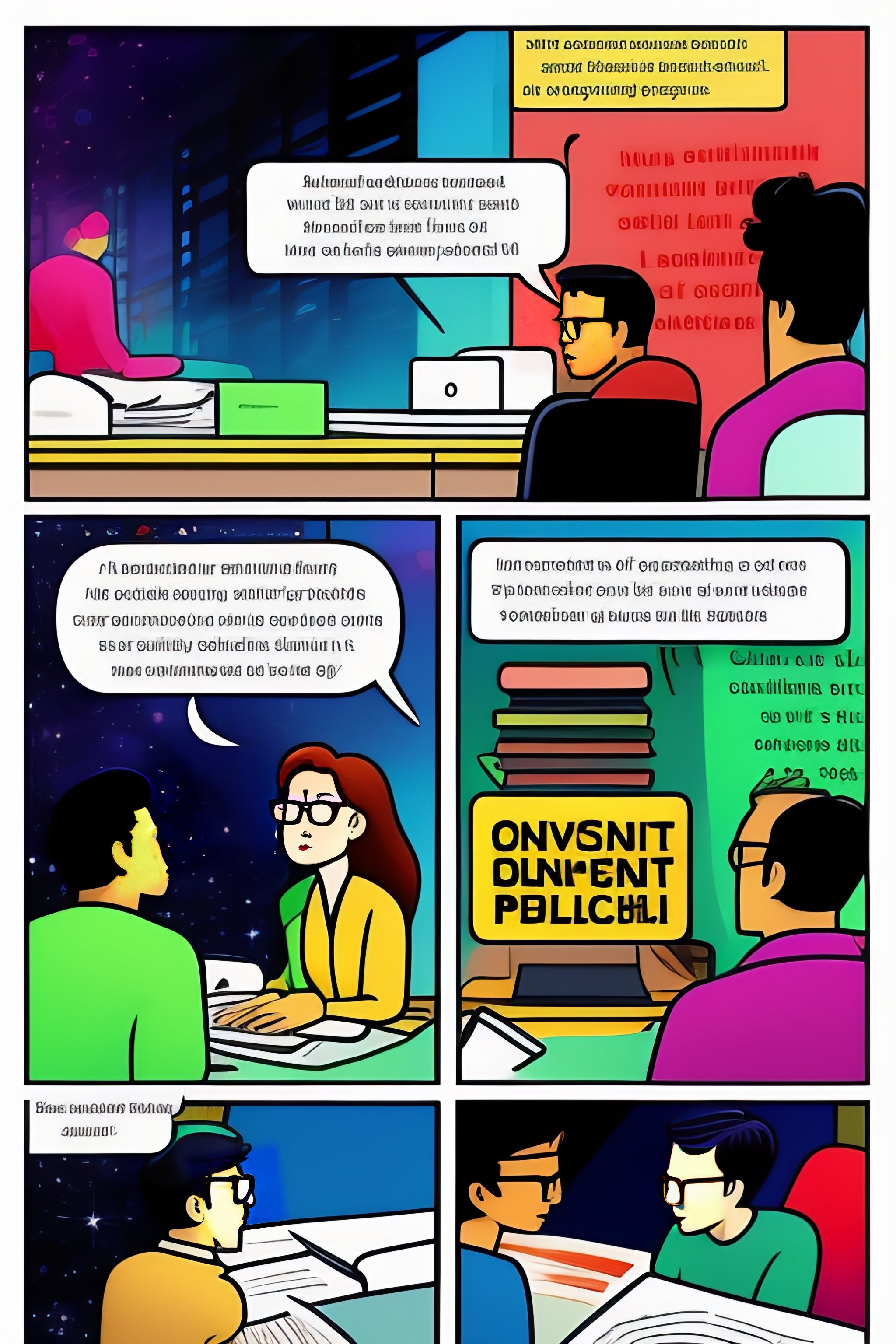 Lexica - Learning Lab in University in modern art comic style