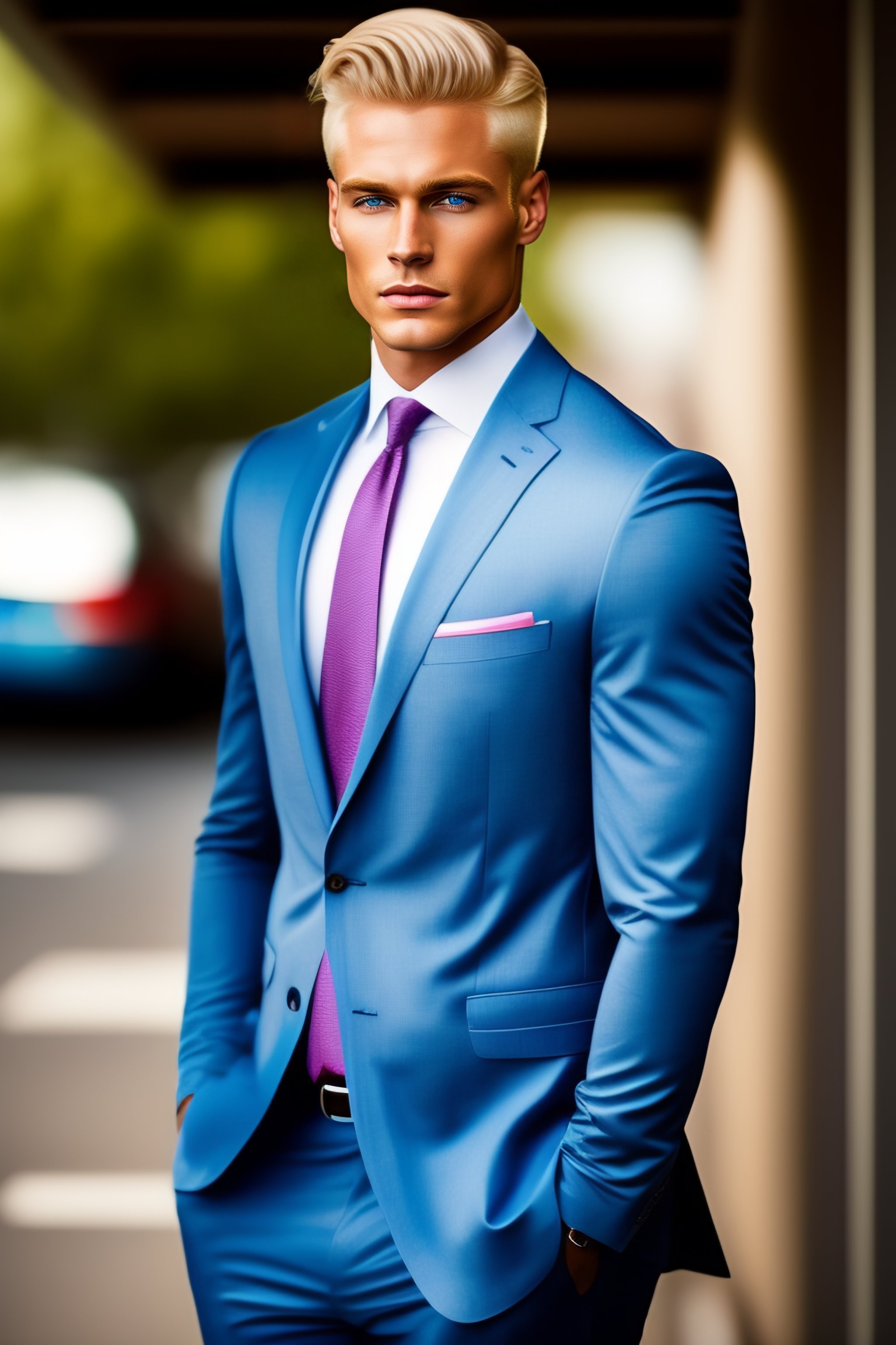 Lexica - A business man wiith blonde hair and blue eyes.