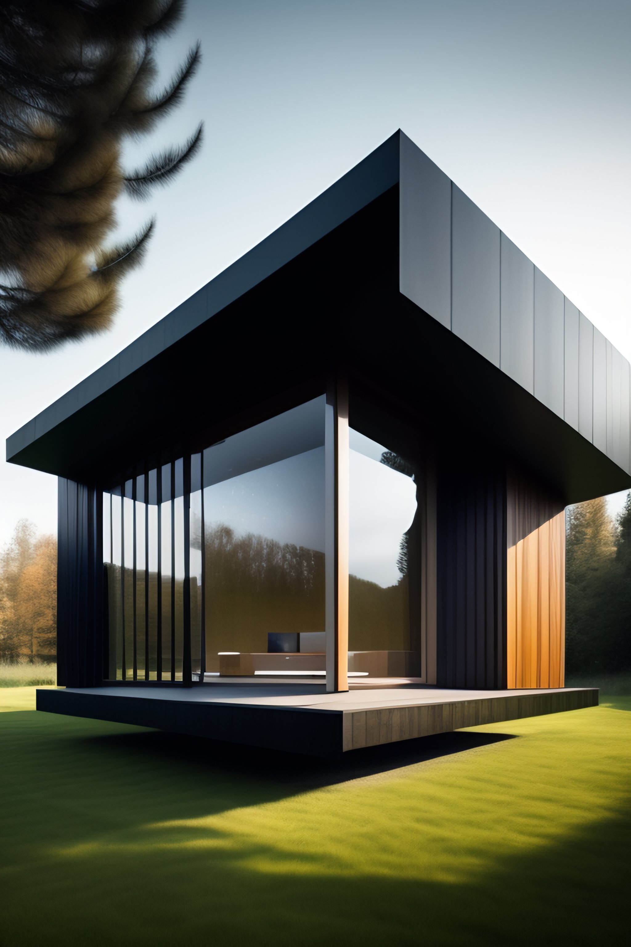 Lexica - House with minimalism architecture, big windows and wood