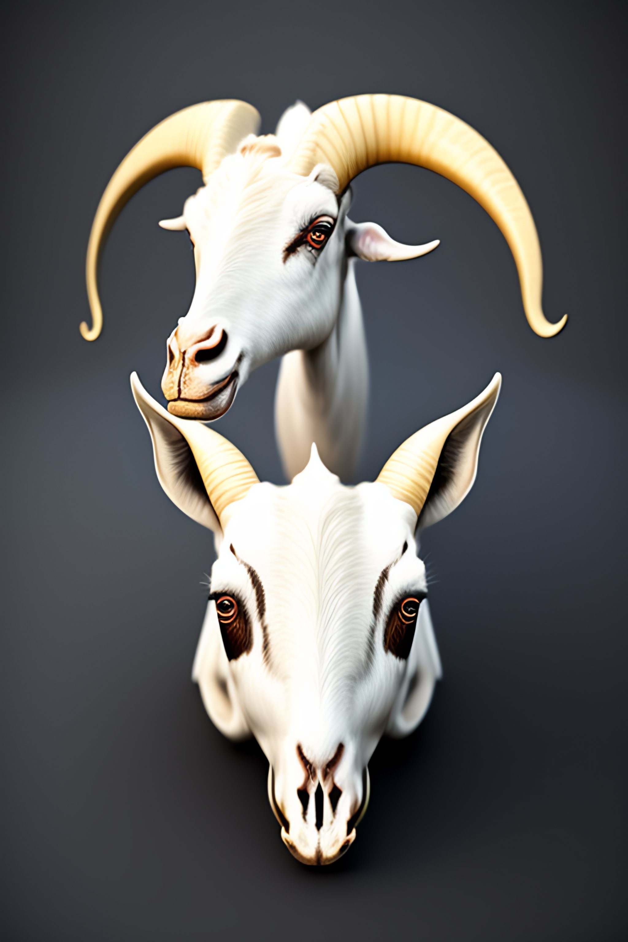 Lexica - Sculpted smooth wooden shiny goat skull white background 8k