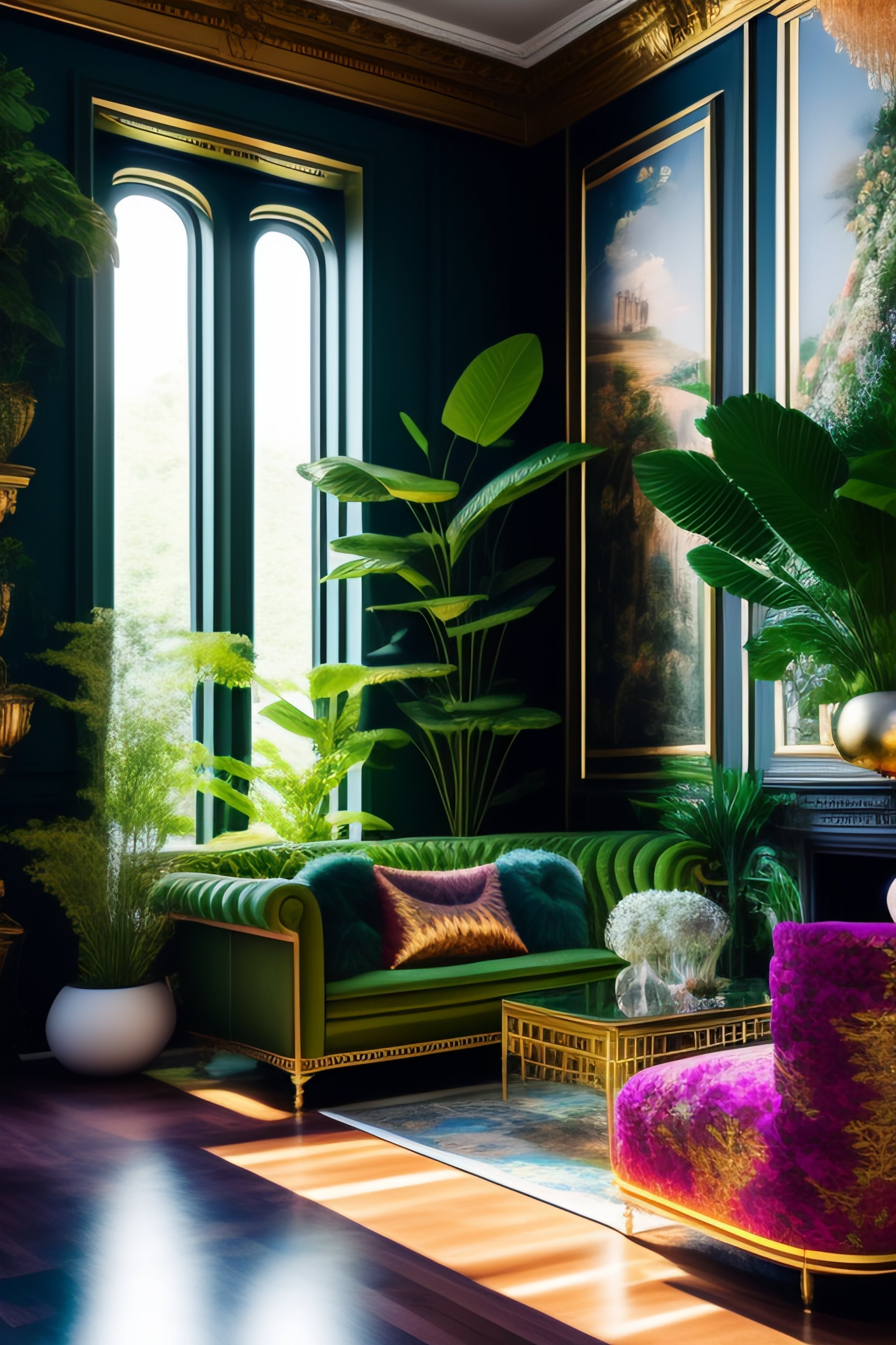 Lexica - Architectural Digest photo of a maximalist green {vaporwave ...