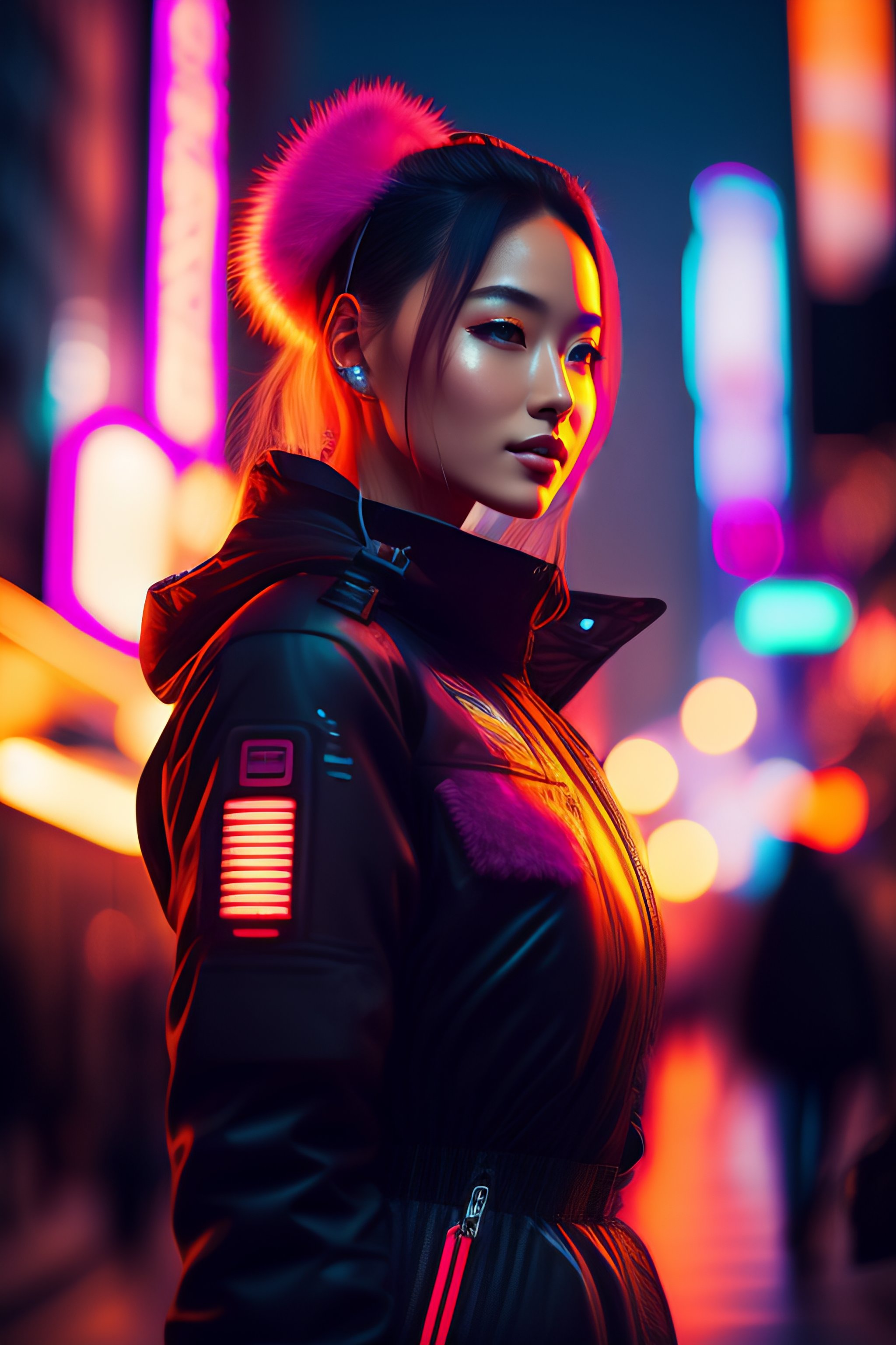 Lexica   Cyberpunk Beautiful Cute Cyborg Girl, 2060, Newyork, Photo