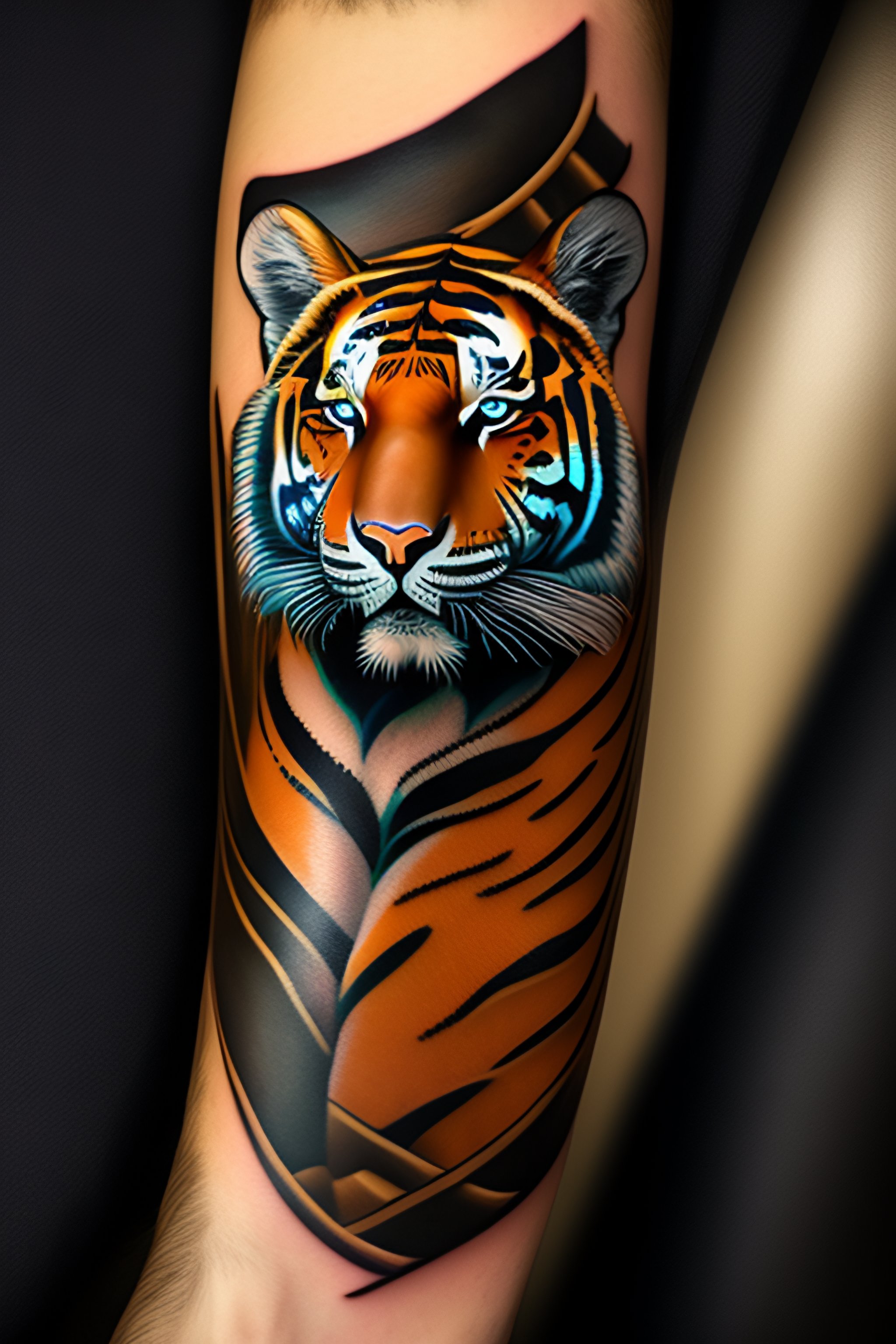 Colorful Tiger Tattoo