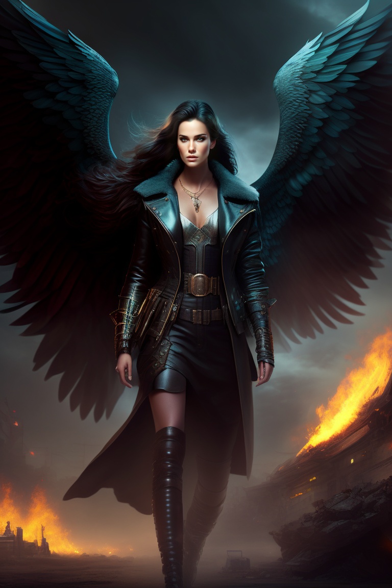 Lexica - Angel apocalyptic, dark, imposing, in a chaotic, gloomy ...