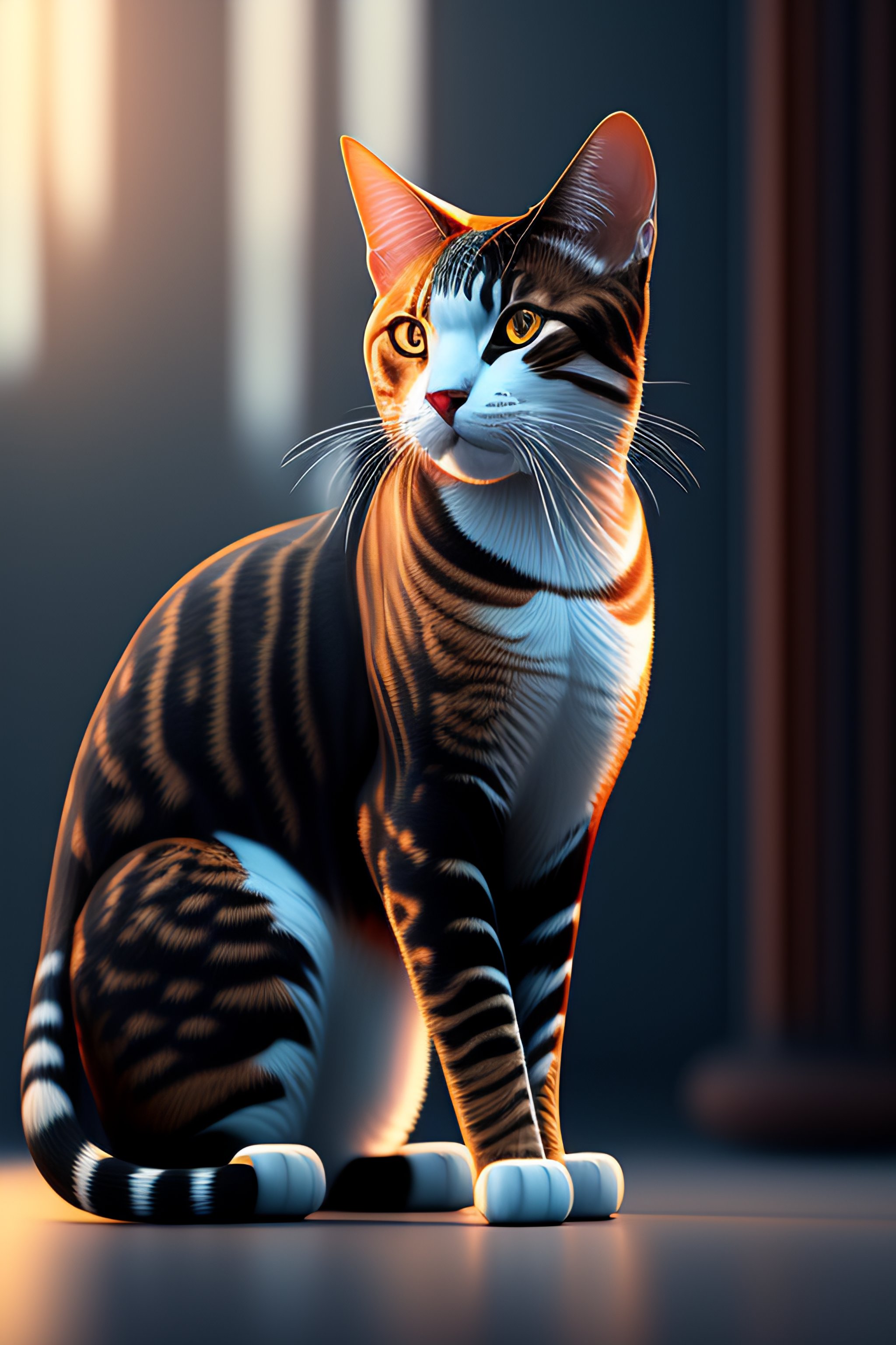 Lexica - Excellent painted standing cat, high quality masterpiece ...