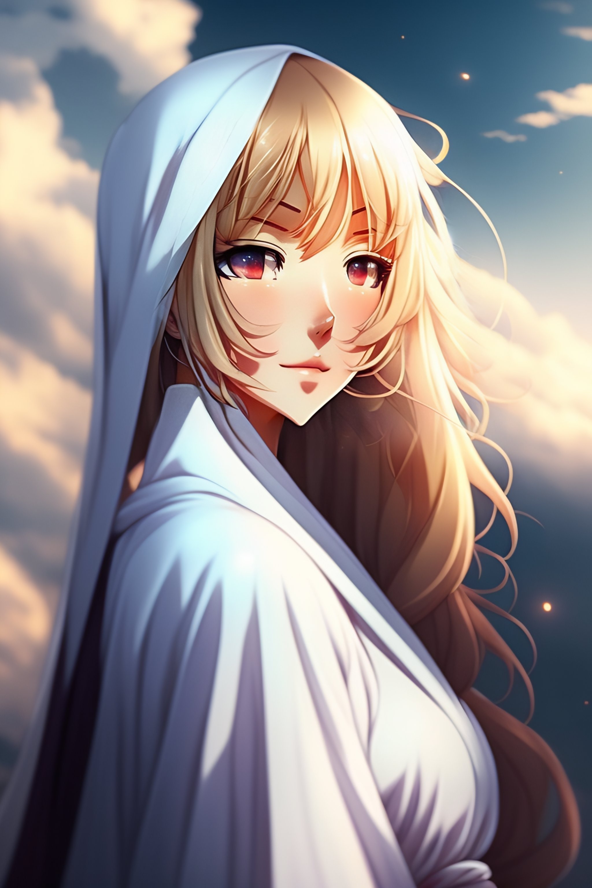 Lexica Anime girl in white robe