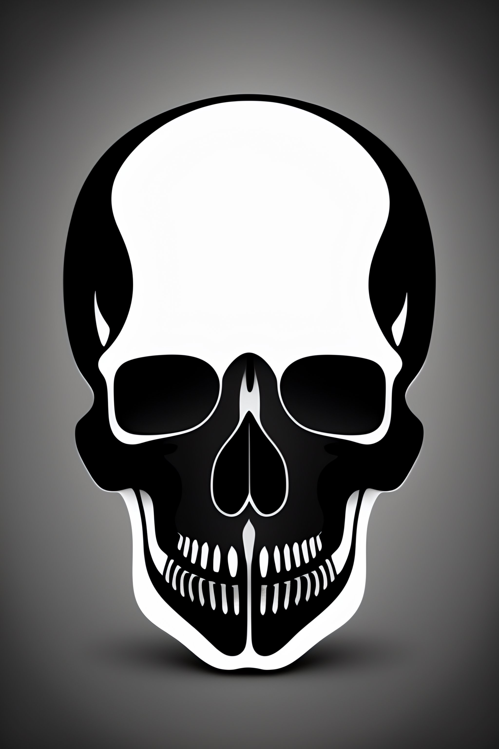 Lexica - Make alien skull icon black flat solid color hi res on white ...