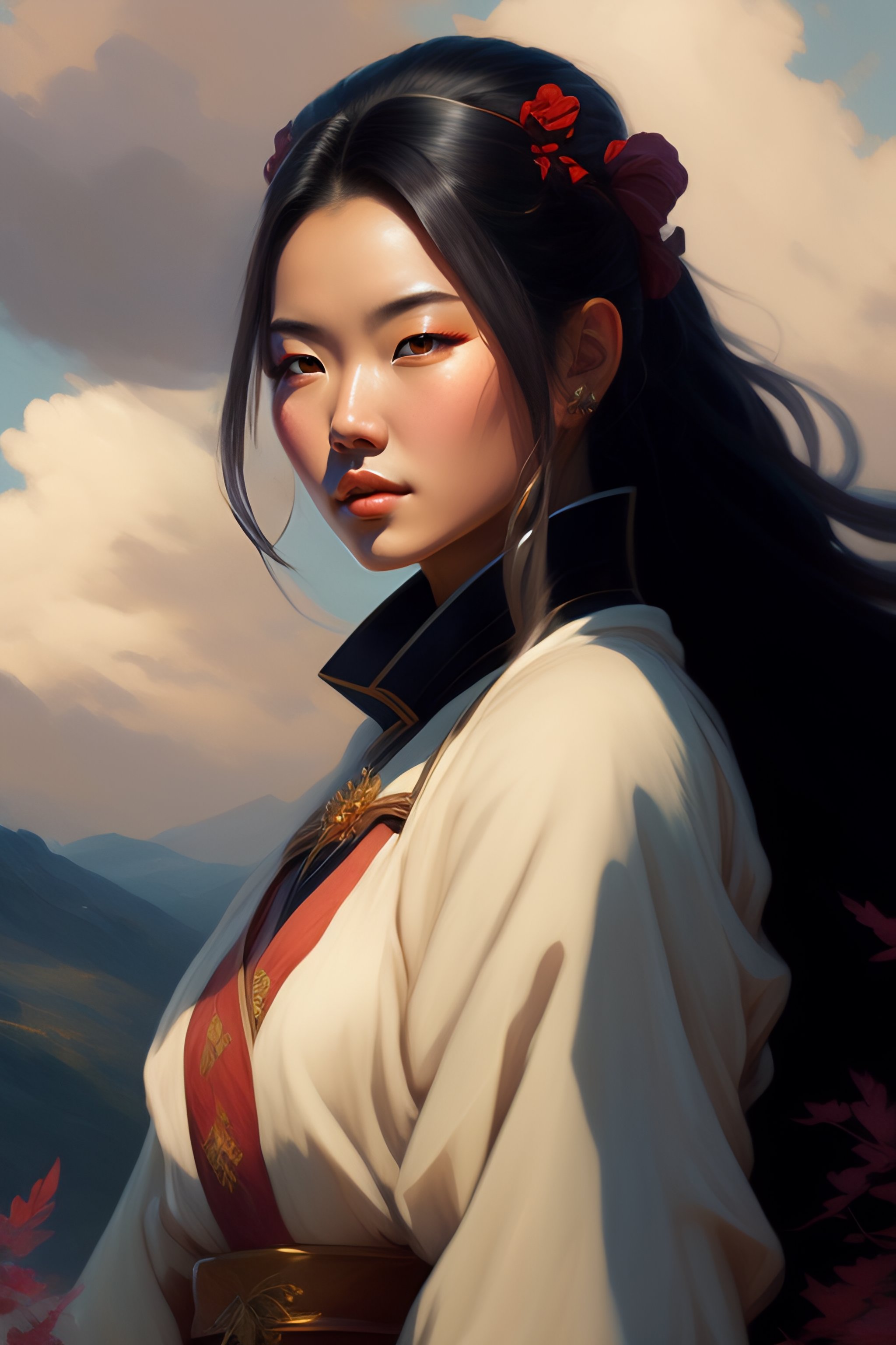 Lexica - Portrait of Nezuko from Demon Slayer Anime, countryside, calm ...