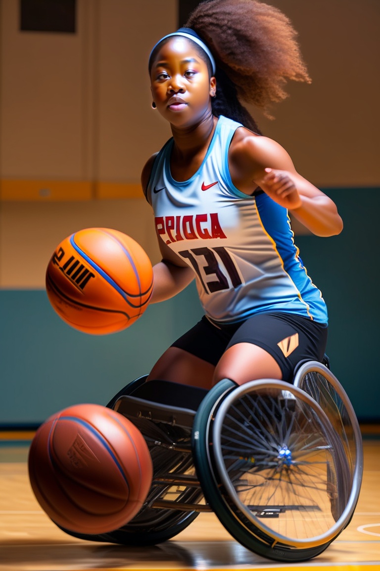 Lexica Practicing wheelchair basketball, demonstrating her