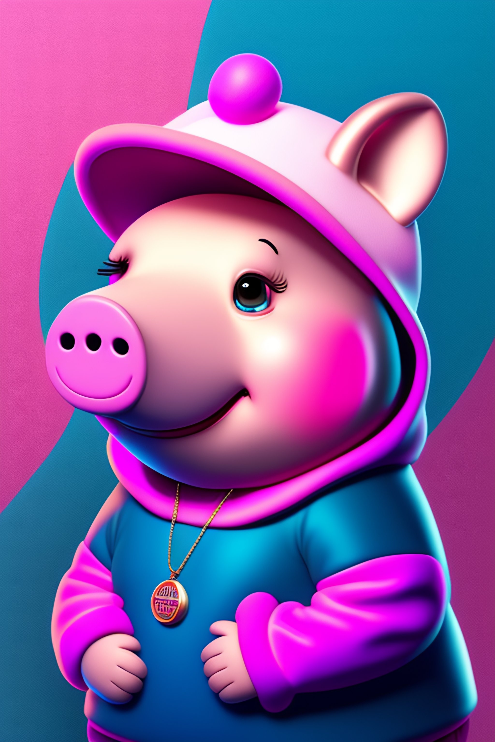 Lexica - Peppa Pig as twitch streamer, jessamessa, speaking into a ...