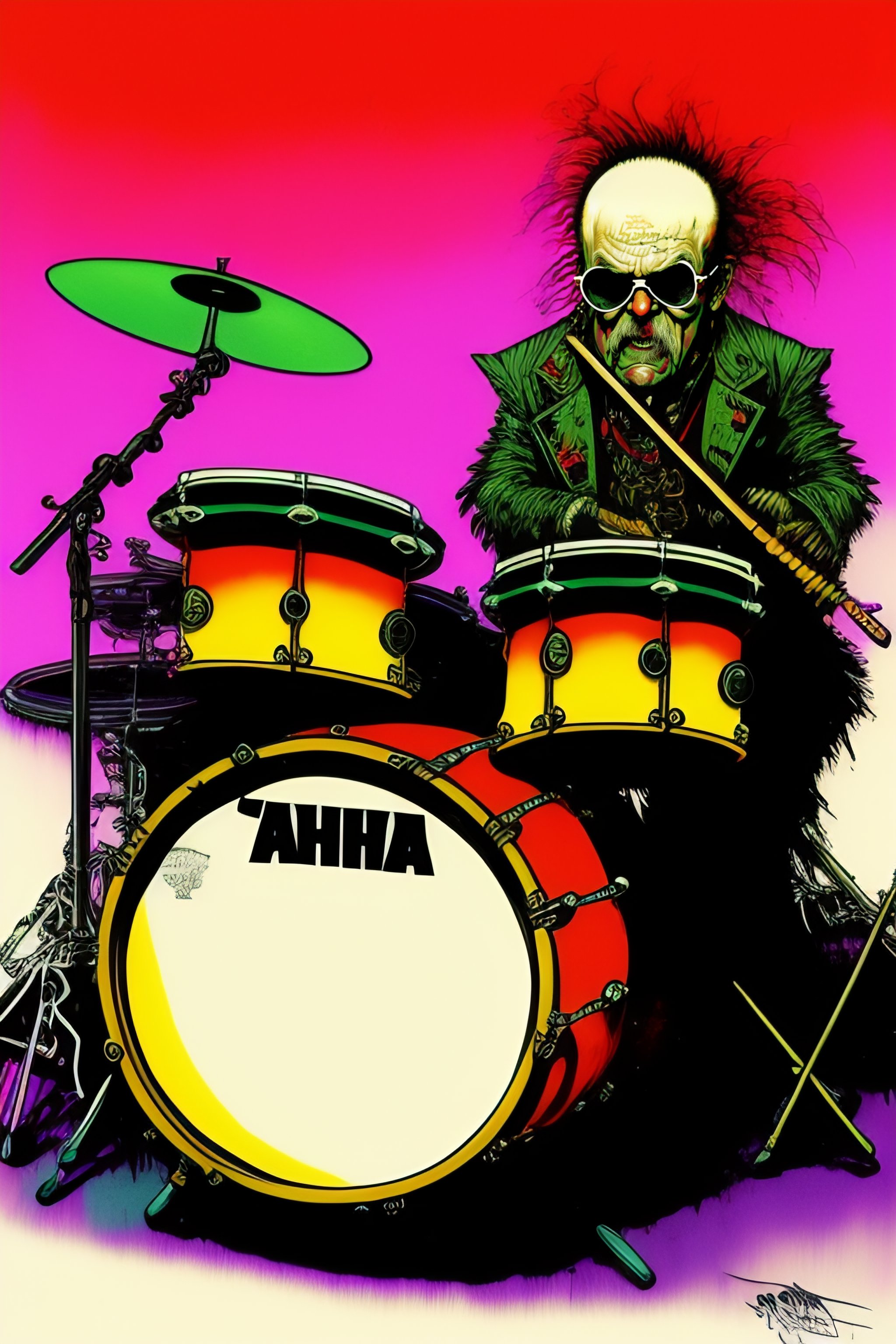 Lexica Drum set from hell by ralph steadman