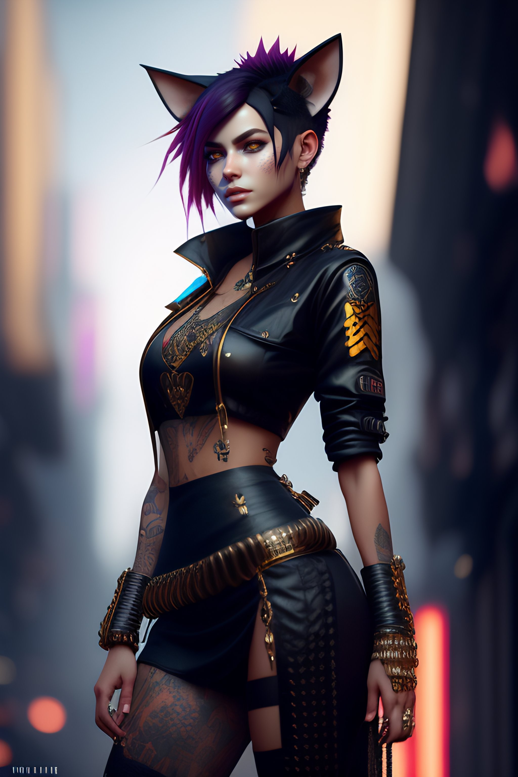 lexica-full-feline-punk-clothes-with-short-hair-girl-battle-status