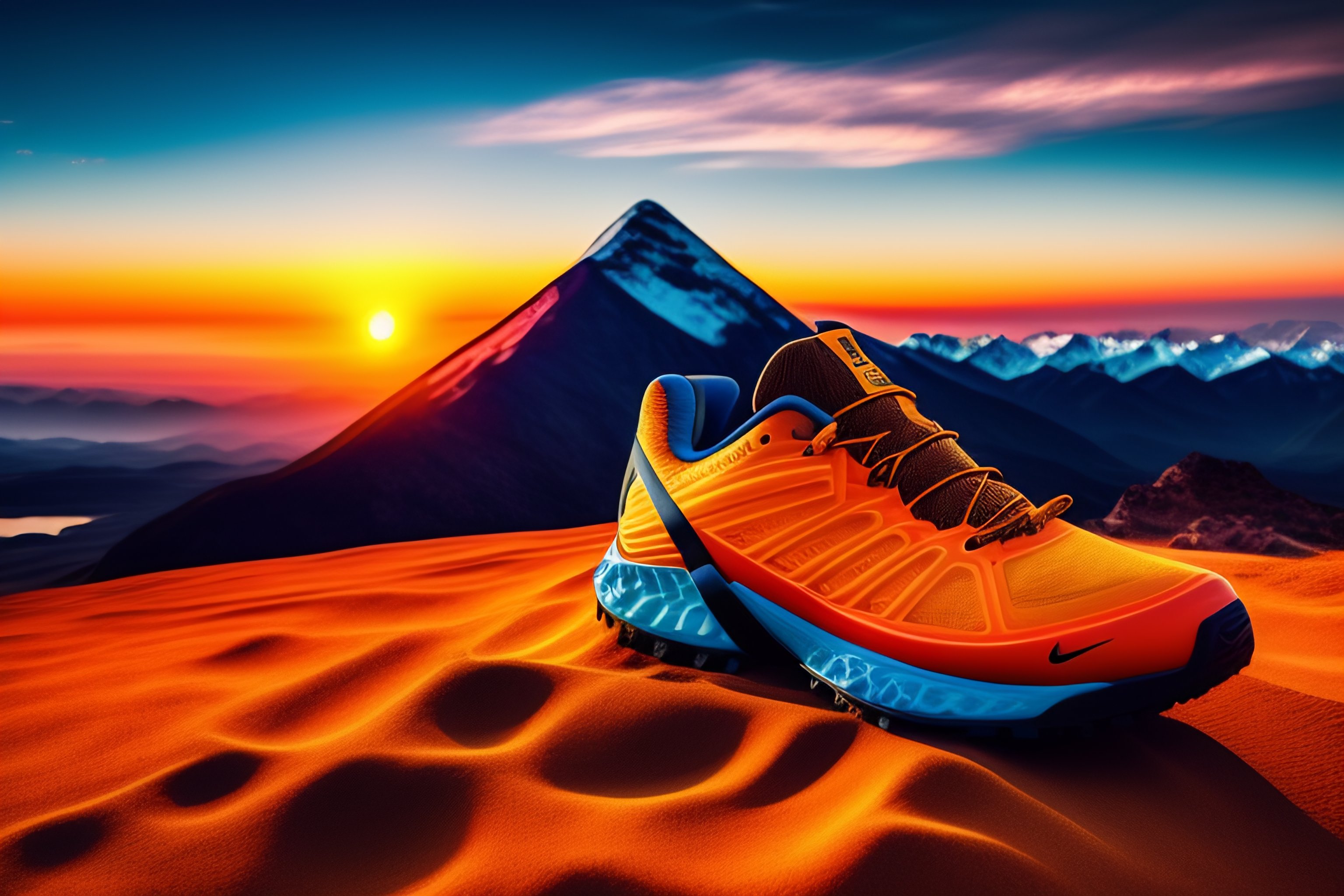 Lexica Adventure, shoe, Mountain, Sunset, model