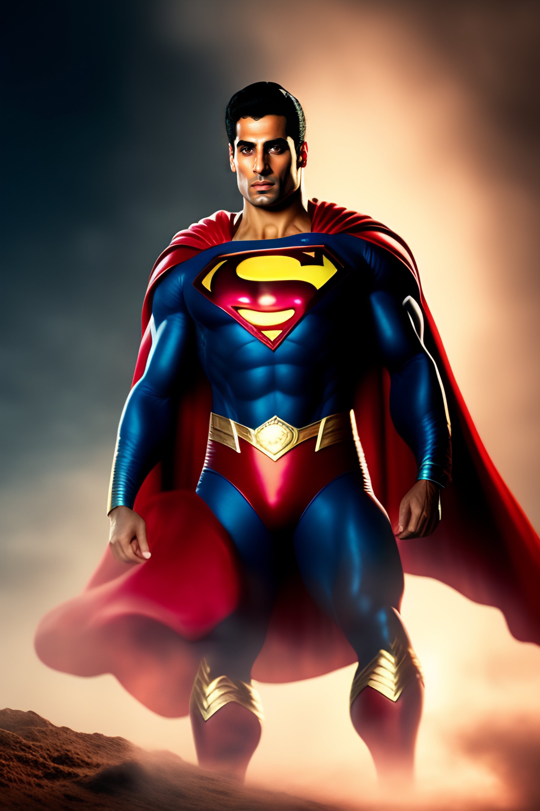 Lexica - Abdelmadjid Teboune as Superman, realistic, cinematic, dramatic