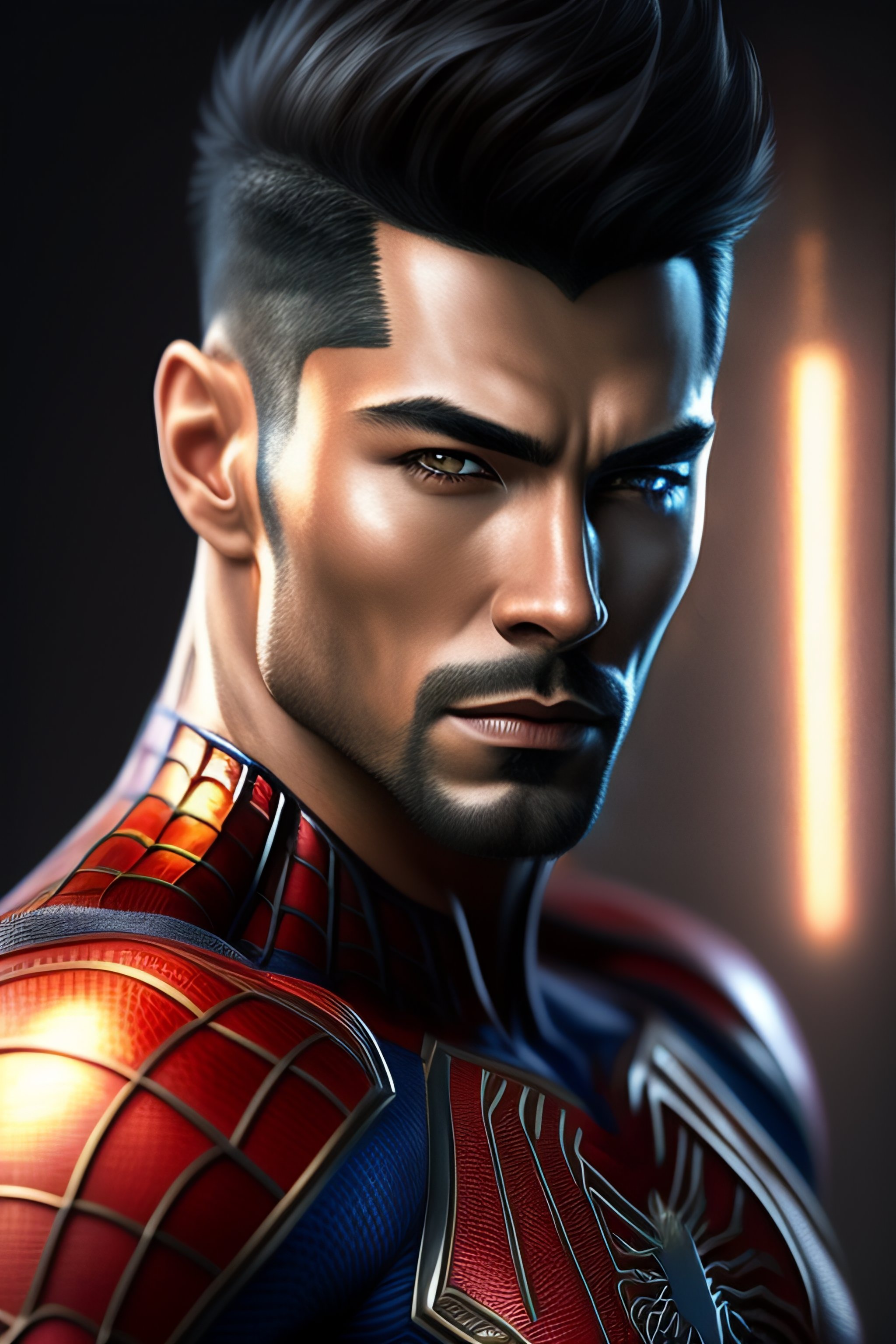 Lexica - Full potrait of Rugged thin muscular spiderman ,full long ...